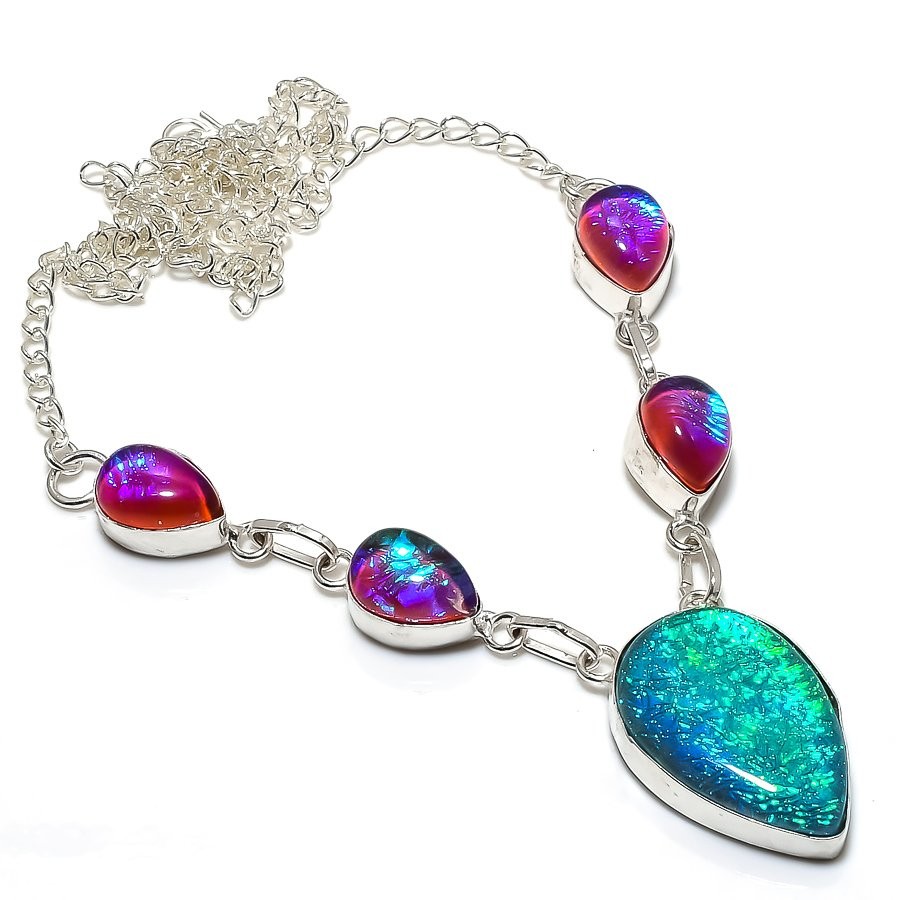 Blue Triplet Opal, Opal Gemstone Handmade Jewelry Necklace 18″