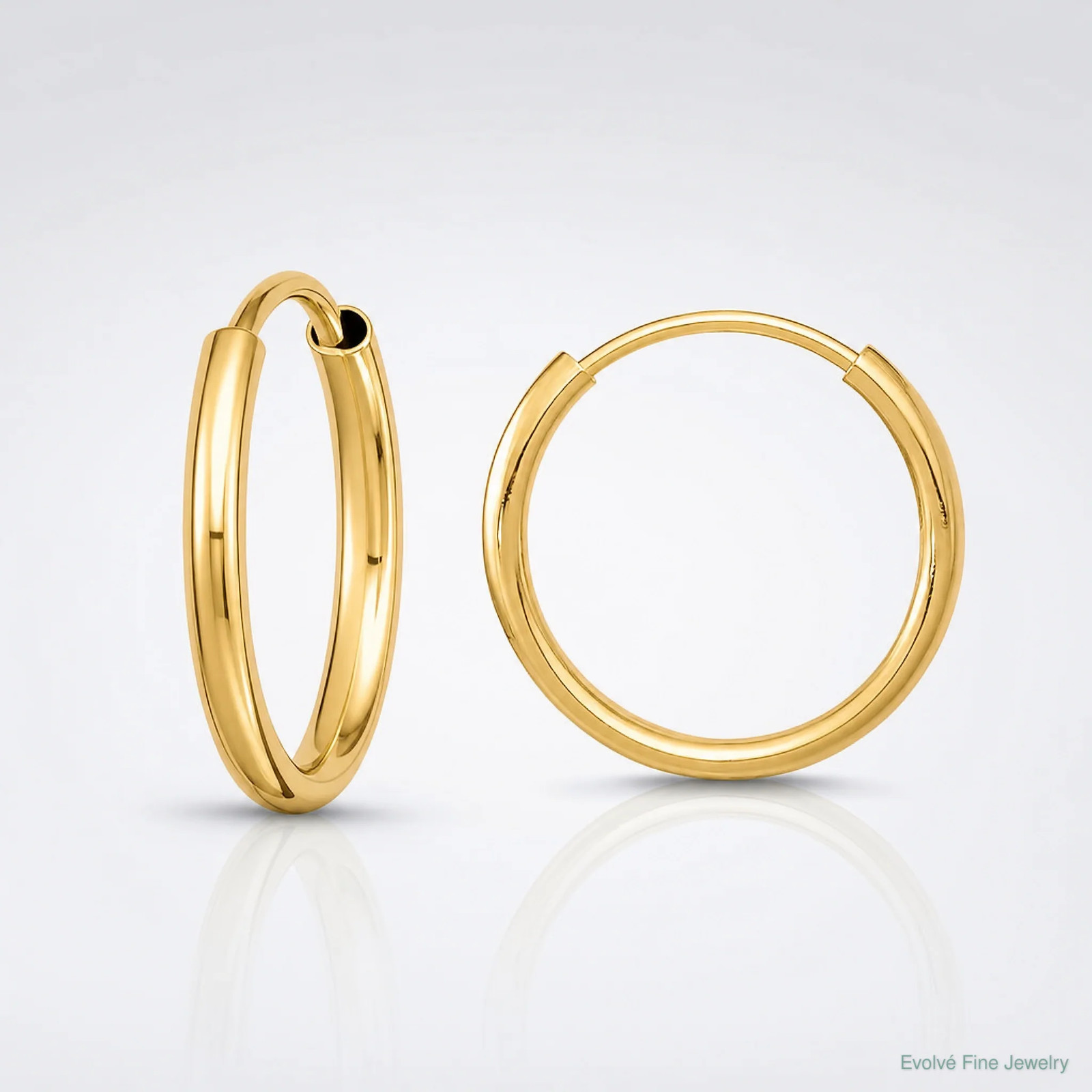 14K Yellow Gold Endless Hoop Earrings