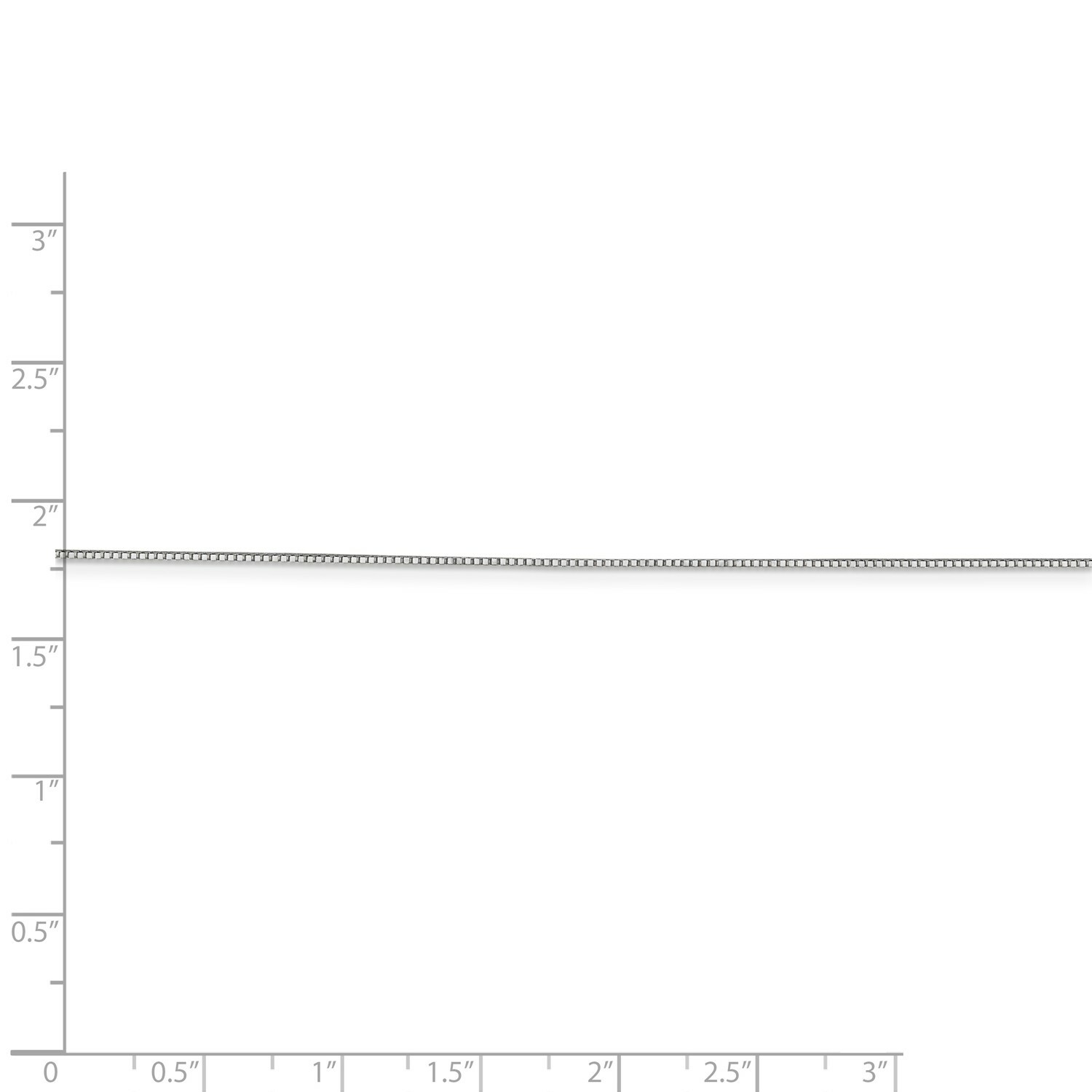 14k White Gold 0.70mm Solid Plain Box Link Chain w/ Spring Ring Clasp 14″ – 30″