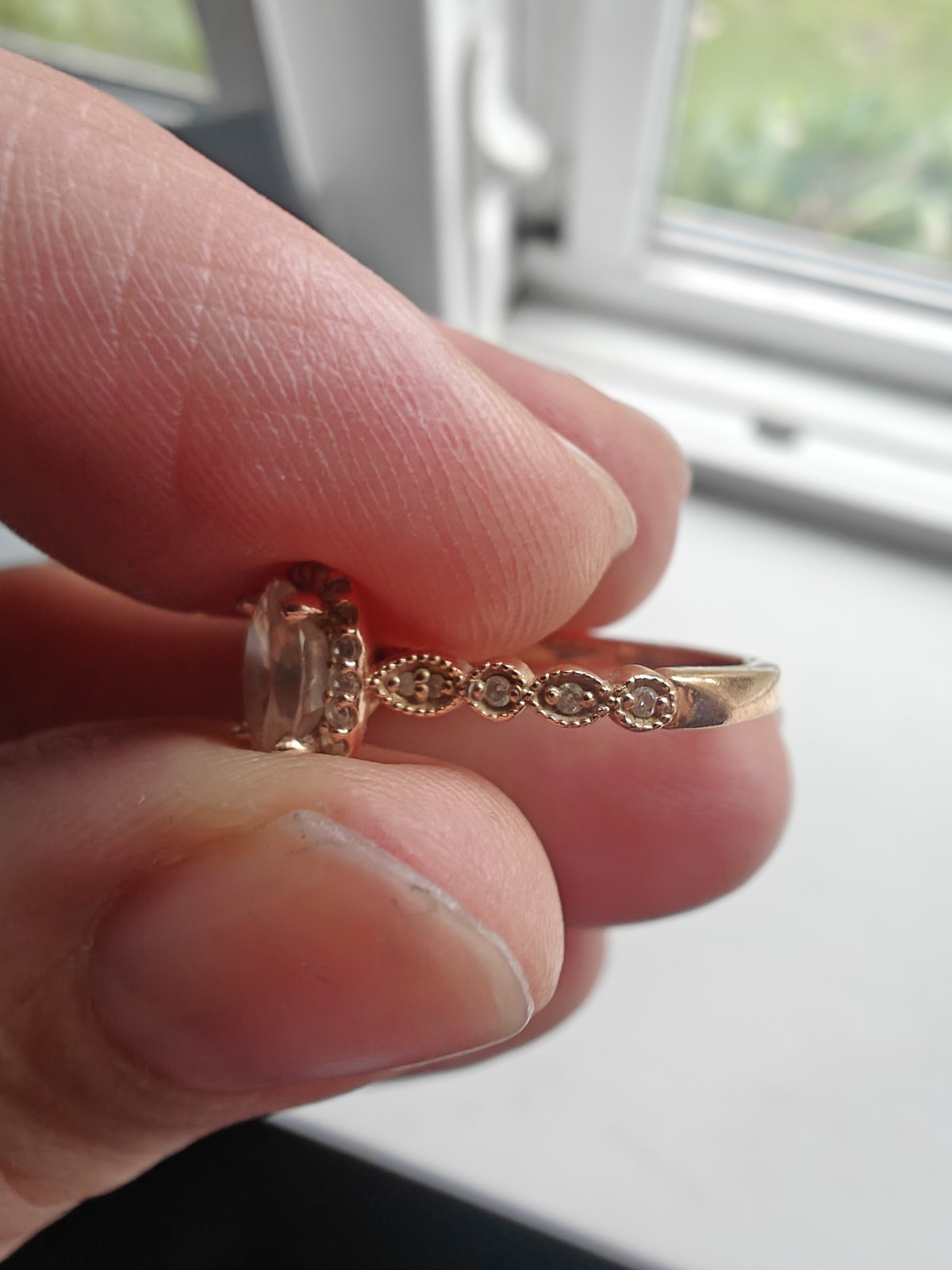 14k Rose Gold Moissanite Oval Engagement Ring – Size 5 1/4, 7×5mm Stone