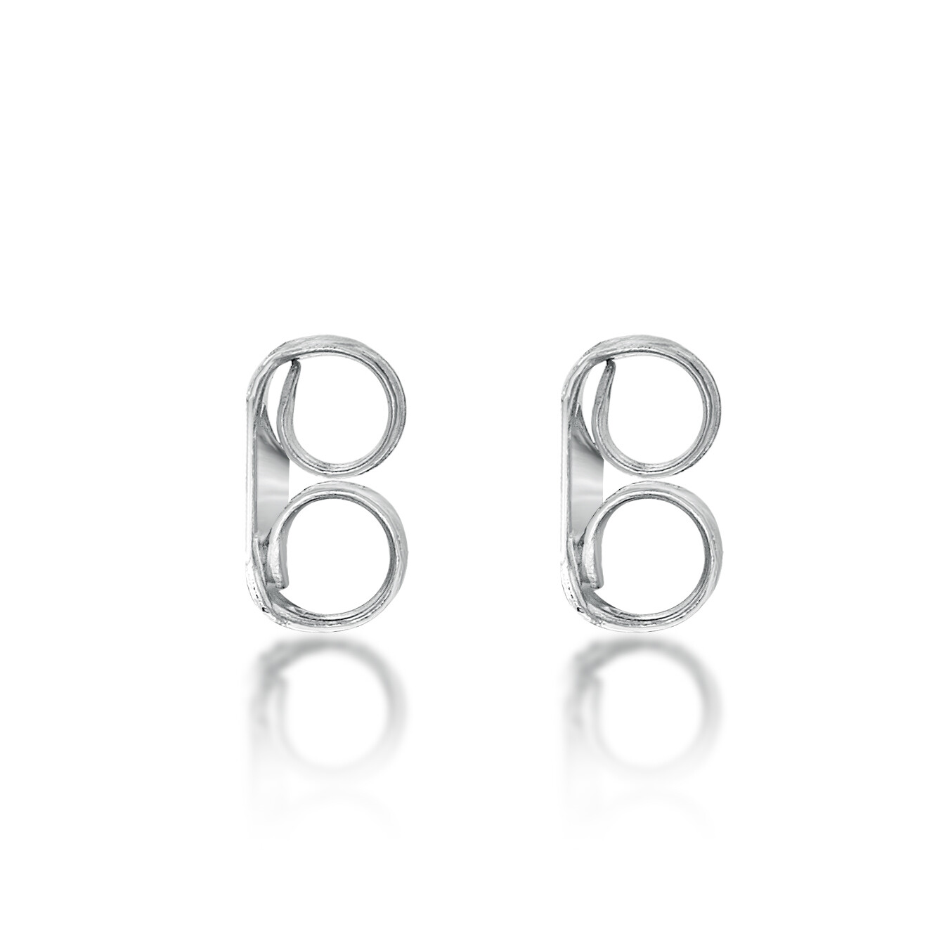 14K White Gold Lightweight Replacement Friction Earring Backs – 1 Pair (2 total)