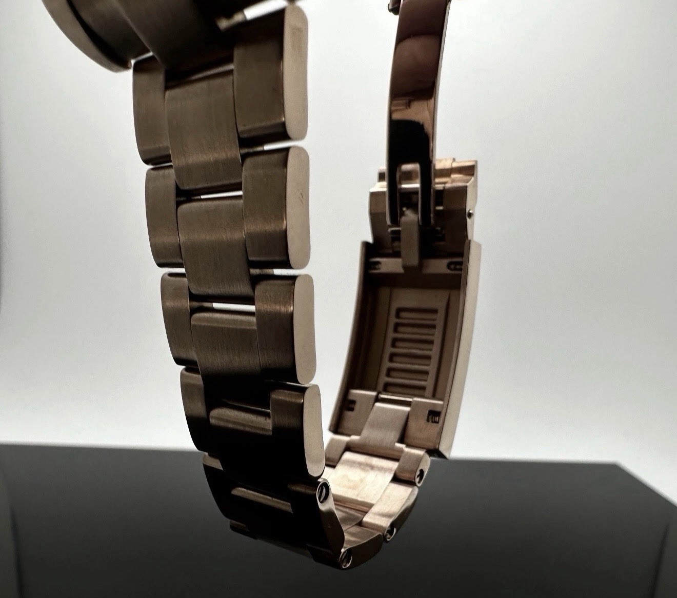 Custom 40mm “Root Beer” GMT Style Mod Watch Rose Gold Case & Band NH34 Automatic