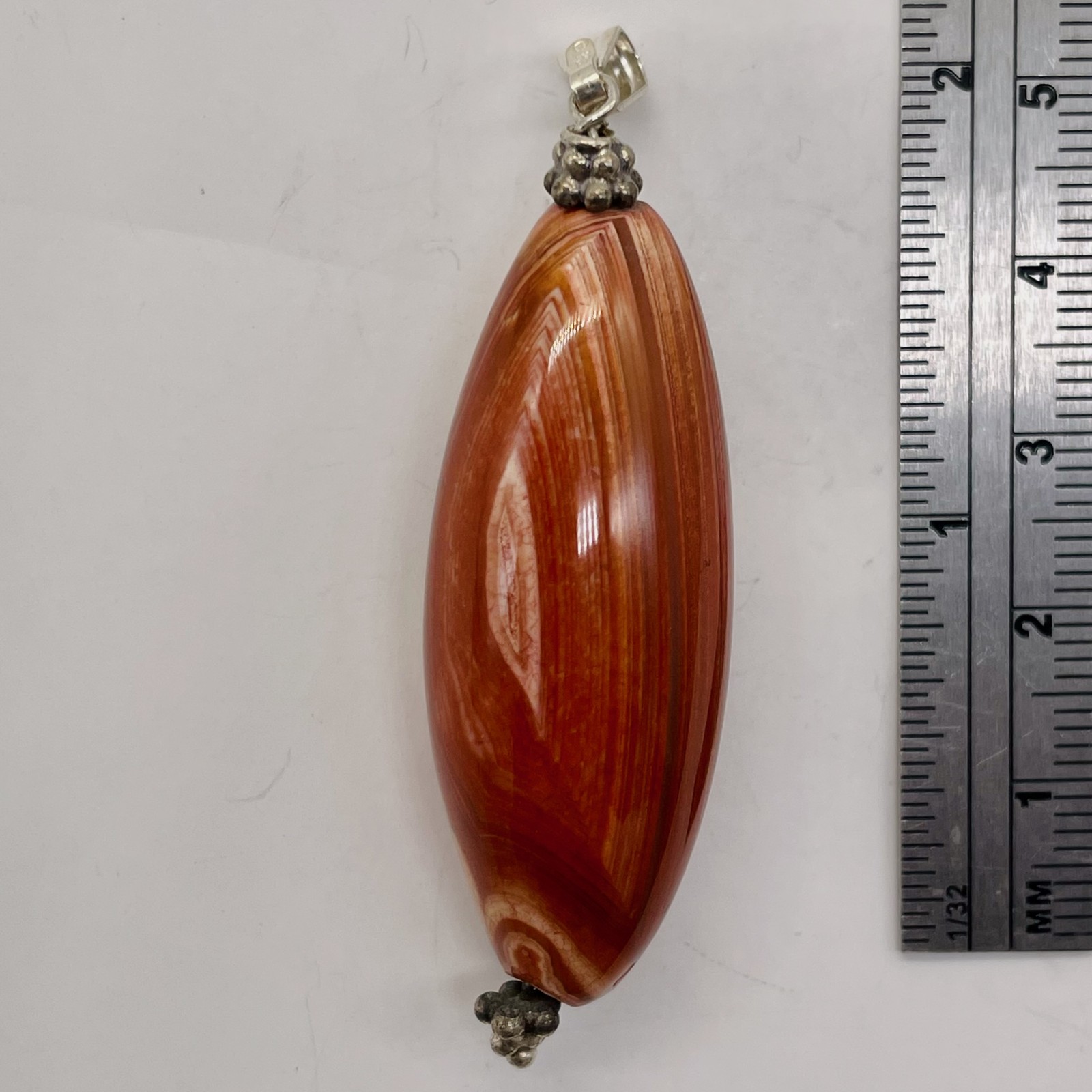 Carnelian Marquise Pendant | 2 1/4″ Long | 40x16mm (Carnelian) | Orange |
