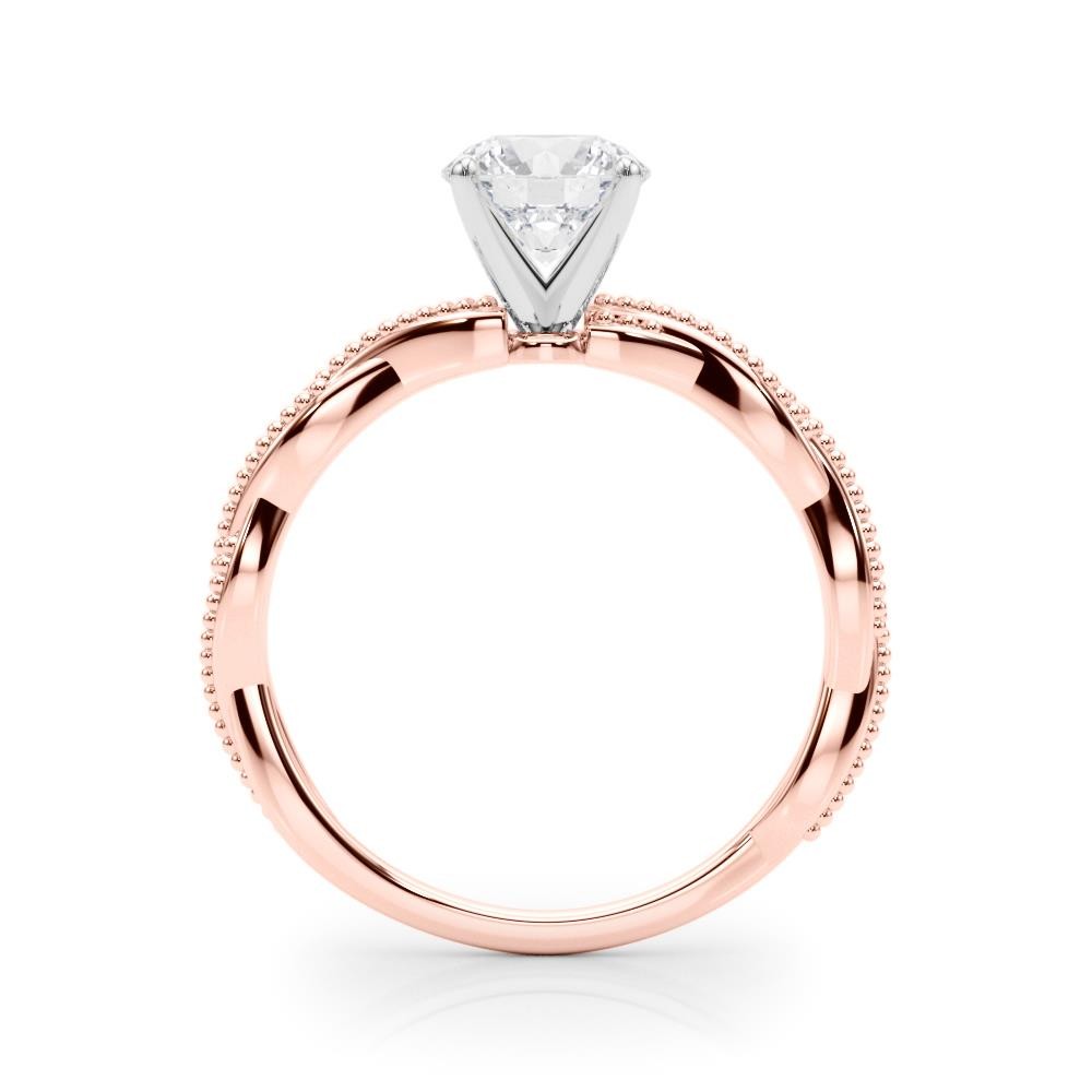 Twisting Milgrain Sterling Silver Solitaire Lab Grown Diamond Ring VS F 1.00 Ct