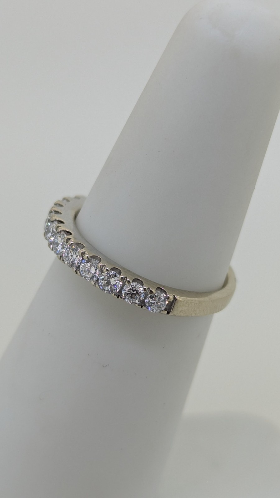 14k White Gold 1/2 ctw Sz 5 2.1mm Round LAB Diamond Stack Half Band 2.4mm