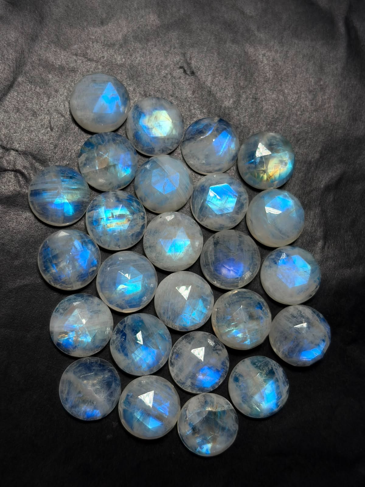 Rainbow Moonstone A One Quality 100% Natural Moonstone Rose Cut Loose Gemstone