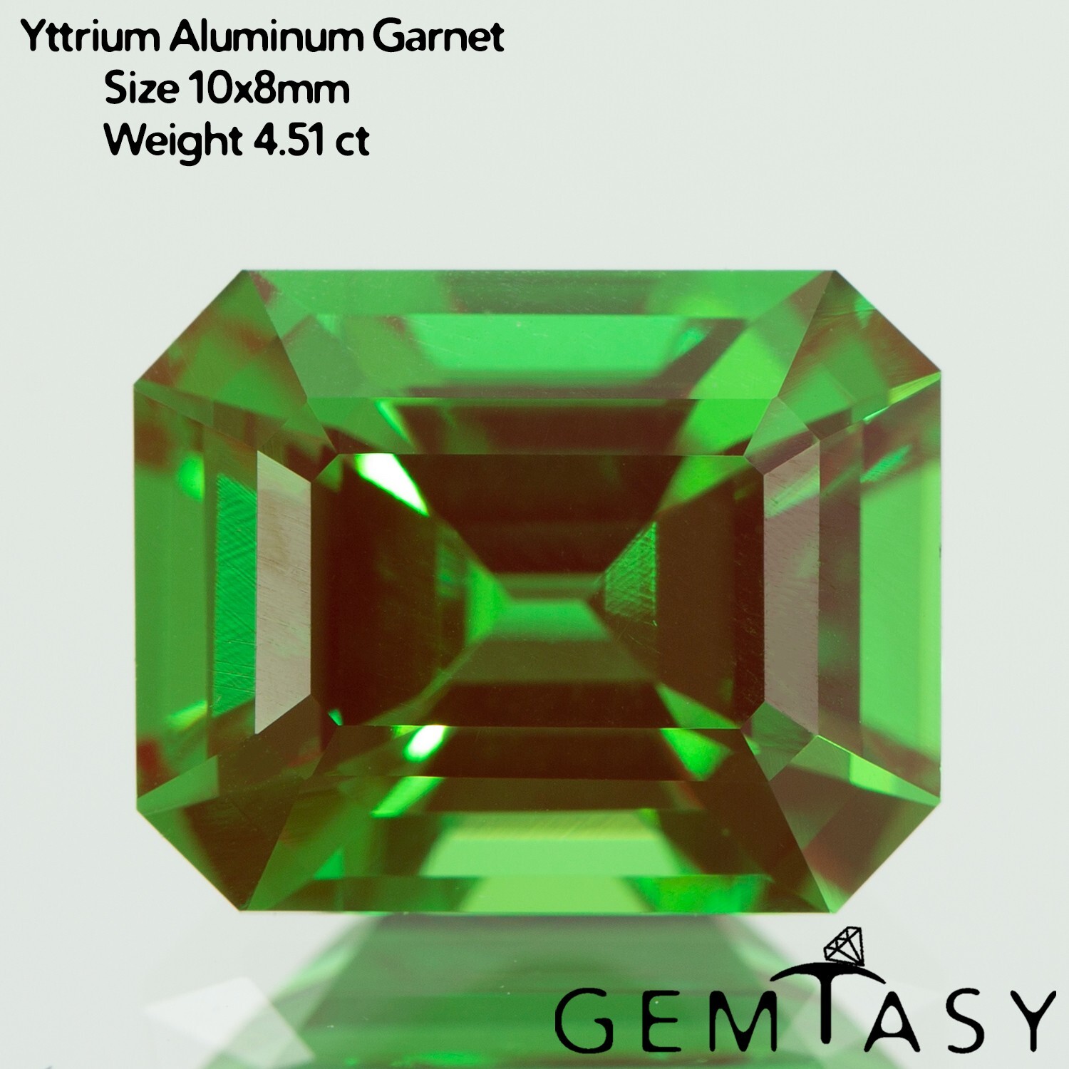 Cut stone – YAG Green-Red Czochralski (Pulled) lab grown, 10x8mm 3.96-4.74ct