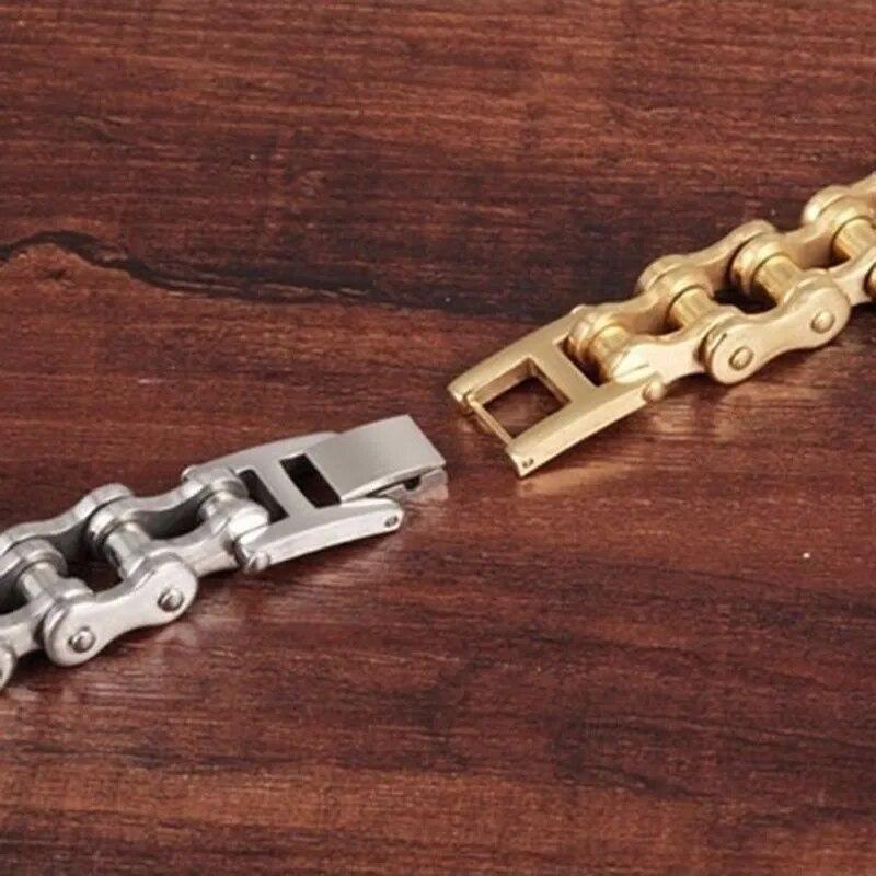 Stainless Steel Biker Chain Bracelet Mens Bracelet Link Chain Motorcycle Bicycle