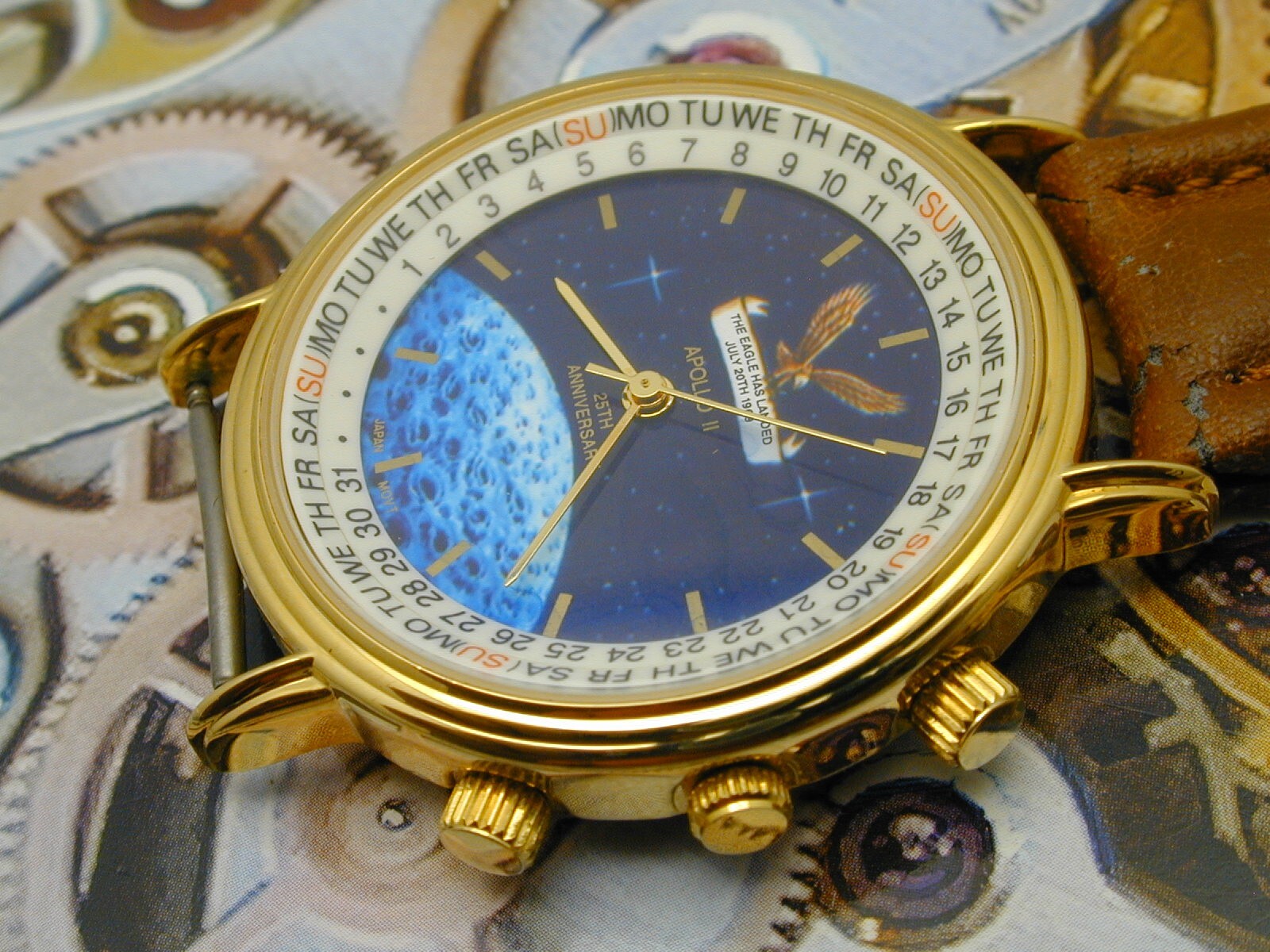 APOLLO 2 25THG ANNIVERSARY THE EAGLE HAS LANDED WRIST WATCH PARTS