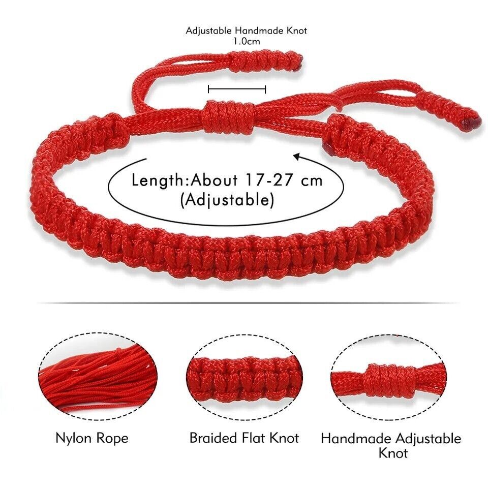 4pcs Tibetan Lucky Red String Woven Bracelet for Protection Men Women Good Luck