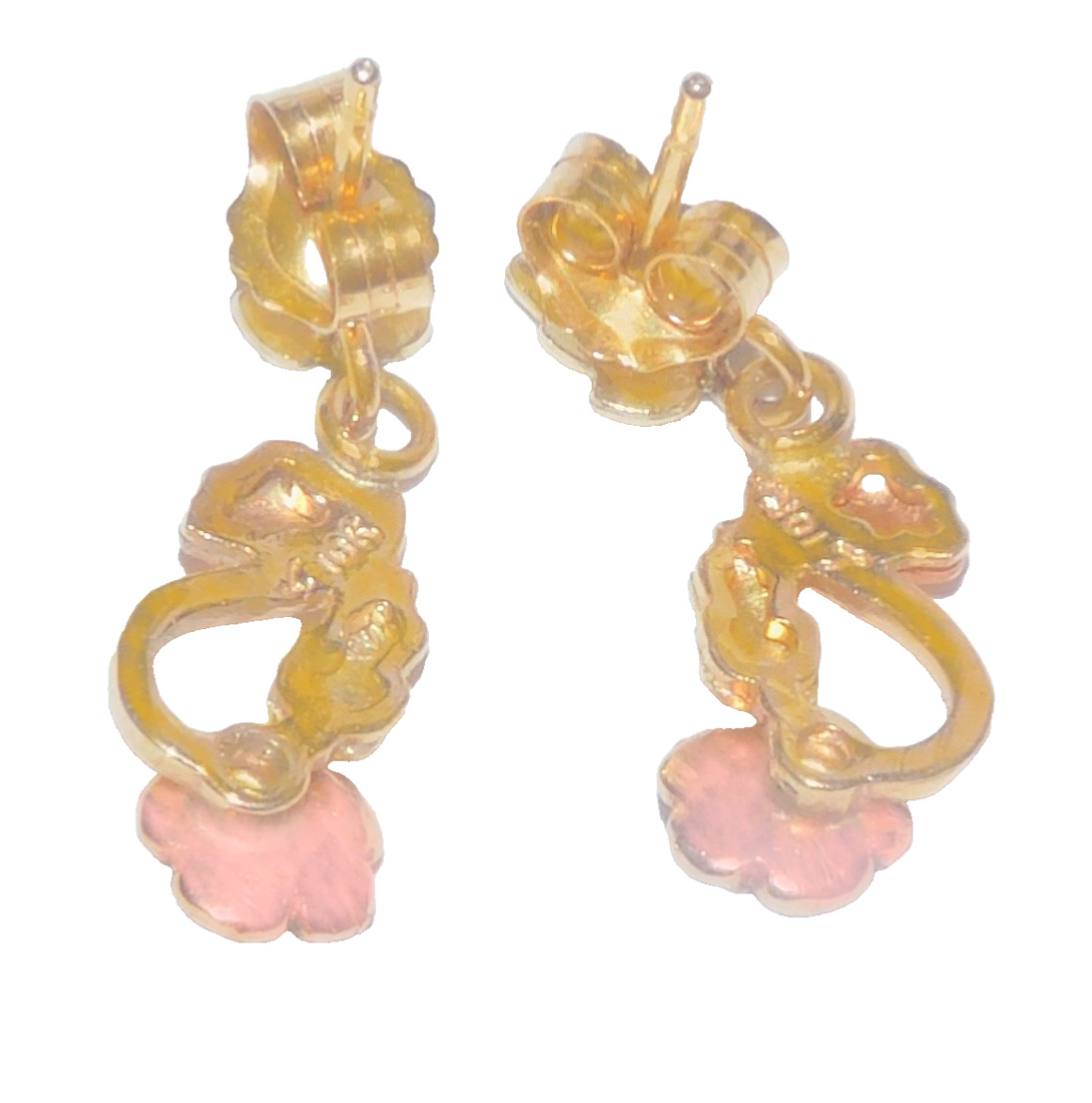 Black Hills Gold 10k Landstrom’s Rose Drop Earrings