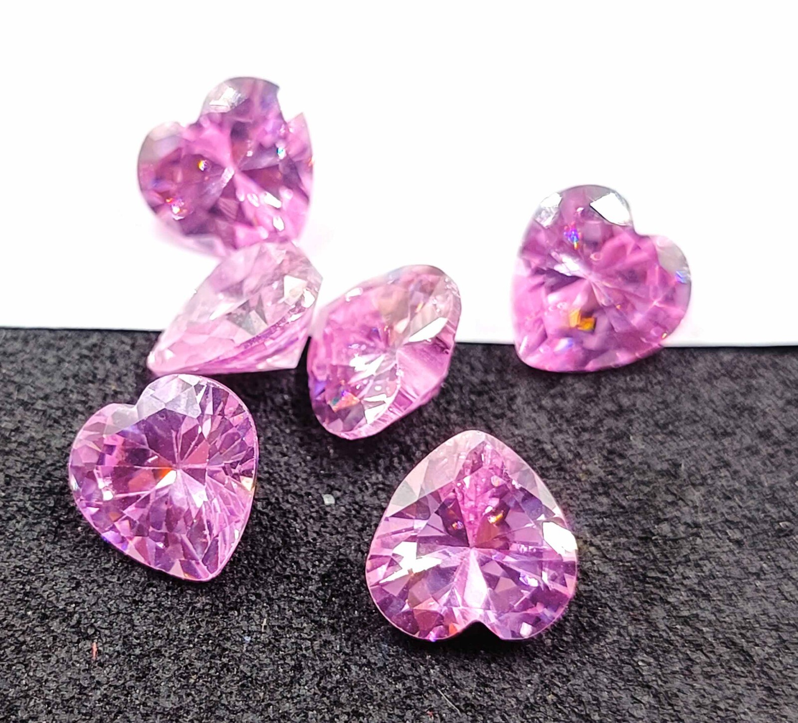 6 Pcs Pink Sapphire Wonderful Natural 8x4mm Lot Heart Cut IGL Certified Gemstone