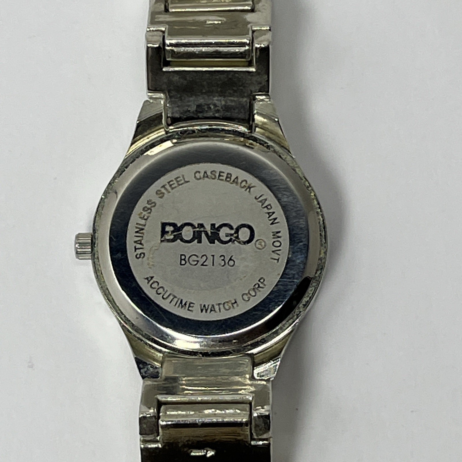Vintage Women’s Bongo Quartz Accutime Watch Corp Mother Of Pearl Dial BG2136