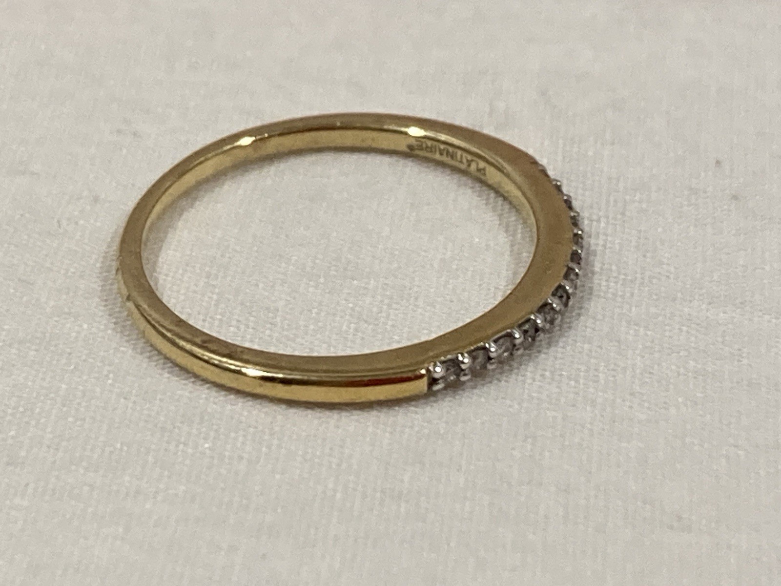Sk9 Platinaire Allure Gems Sterling Silver Gold Vermeil Diamond Band Ring 6.75