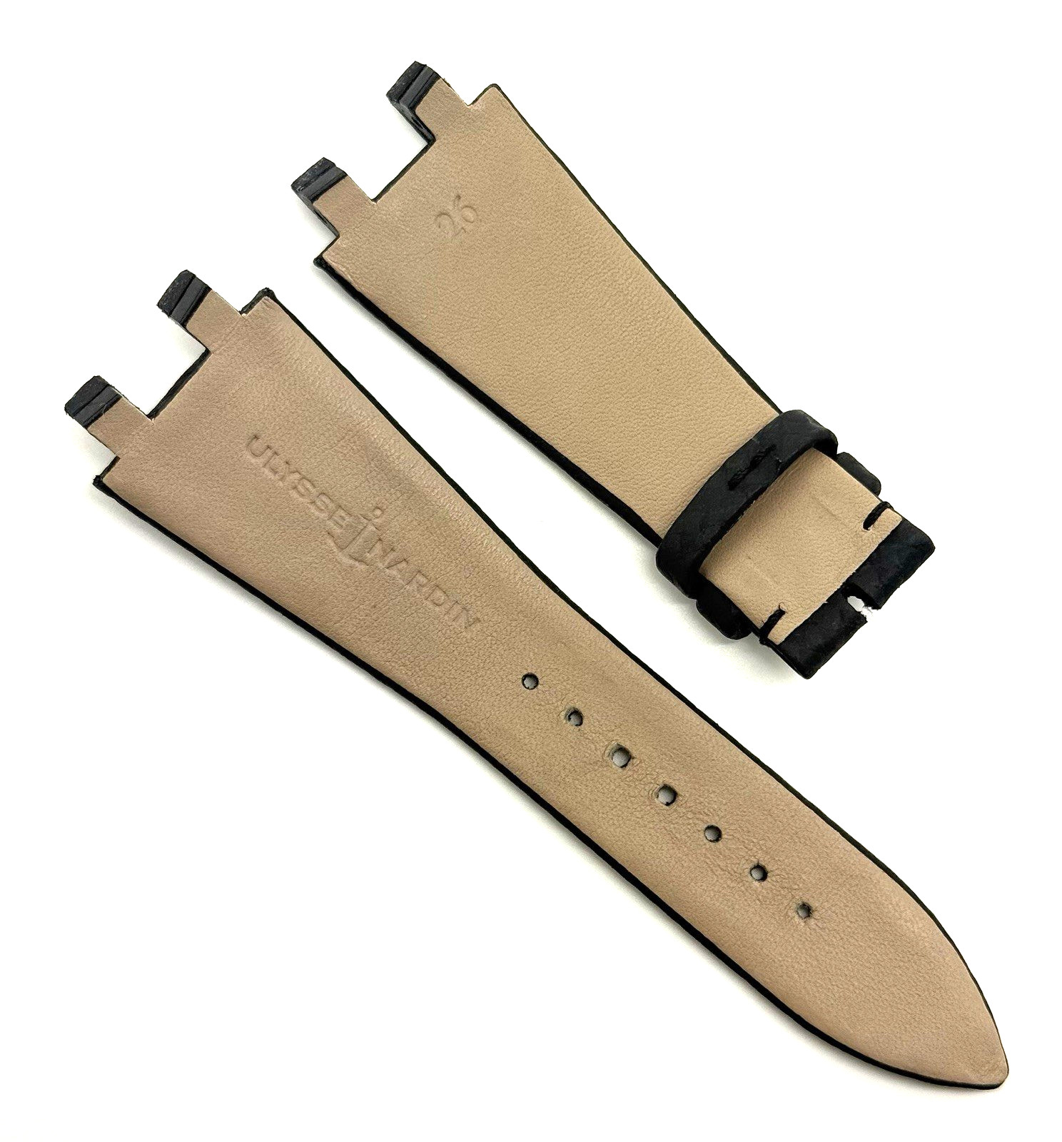 Ulysse Nardin Executive 26mm x 18mm Black Leather Watch Strap Band Authentic OEM