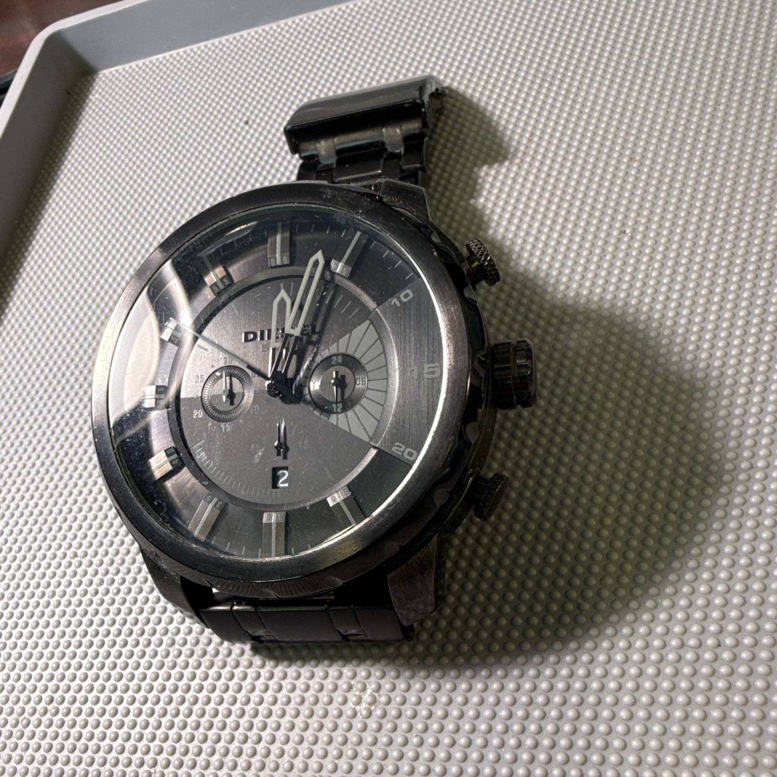 Diesel Men’s Quartz Chronograph Date 52mm+ Black Stainless Bracelet 5 BAR