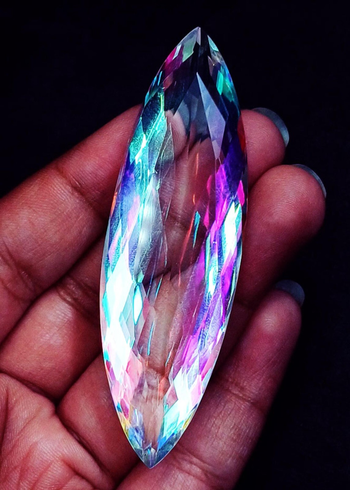 Mystic Quartz Between 90 to 110 Ct Certified Loose Gemstone With Free Gift