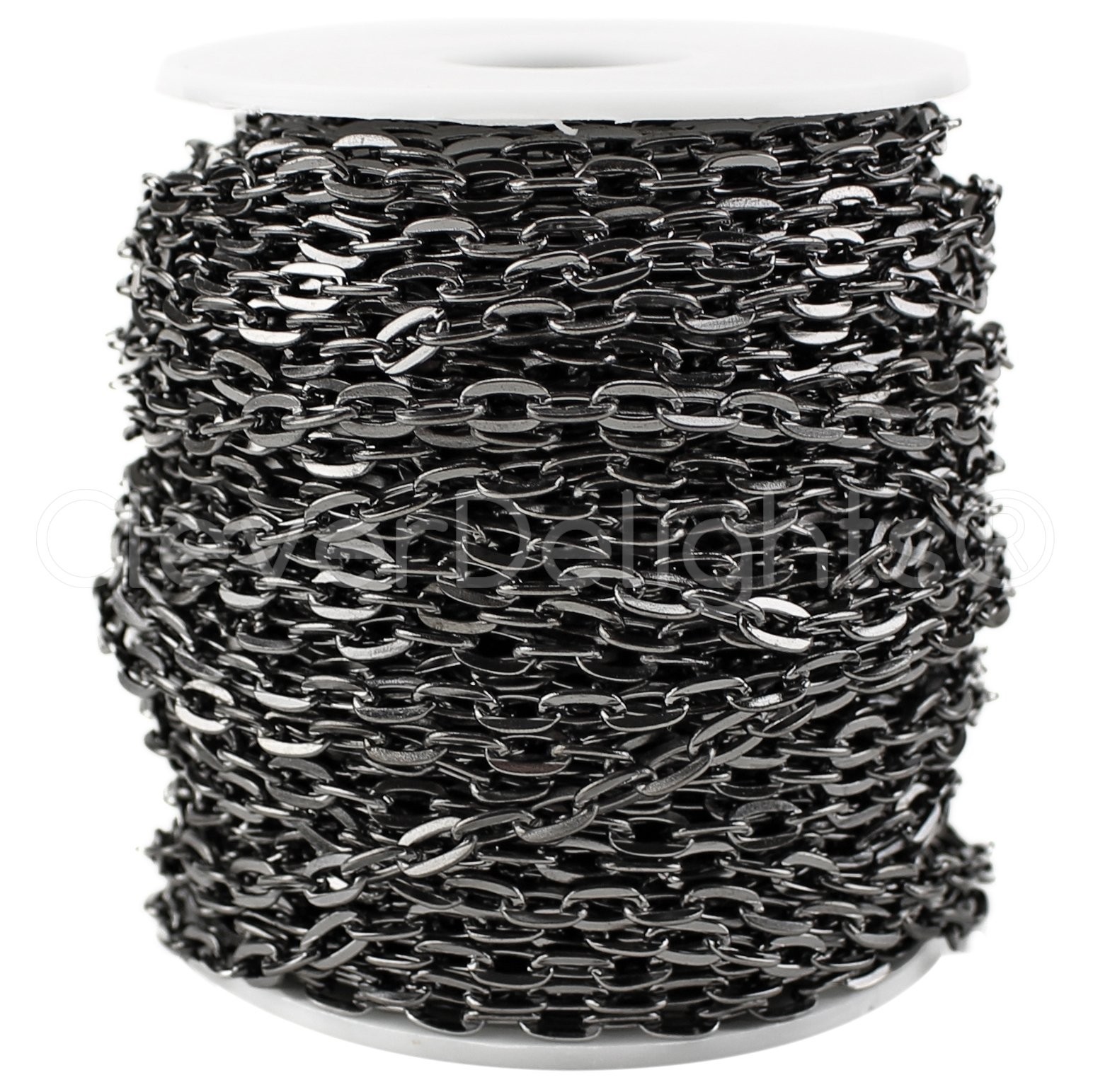 Cable Chain Gunmetal 5x7mm 100 Feet Bulk Craft Jewelry Spool