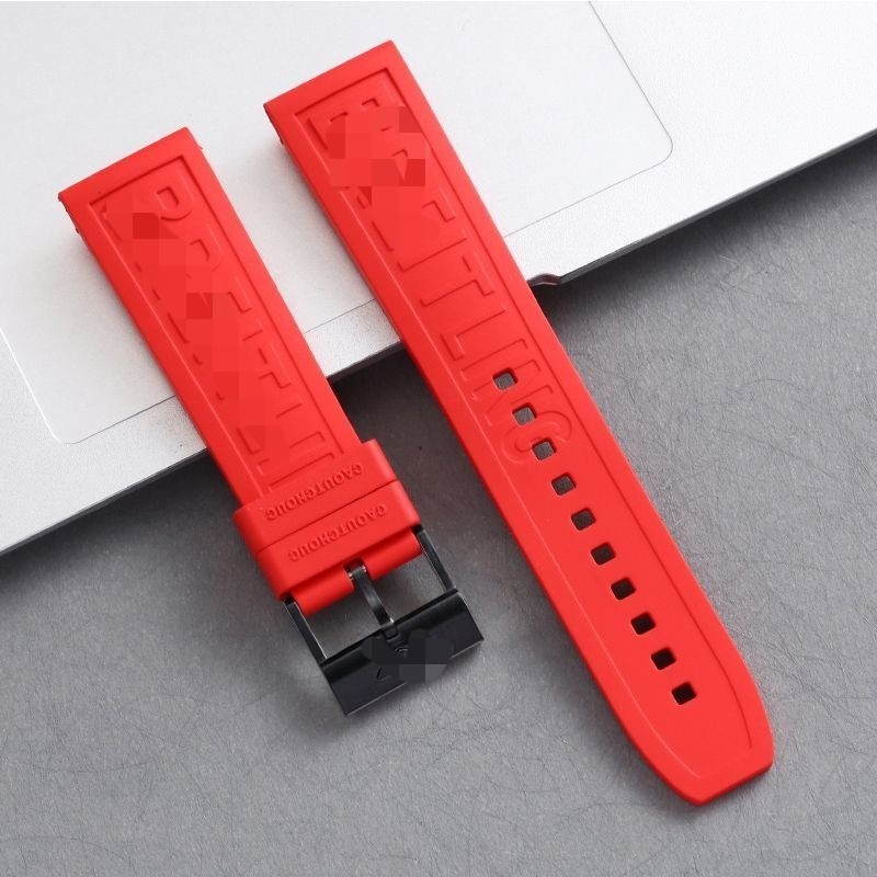 22 24mm rubber strap silicone suitable for Breitling Avenger orange blue
