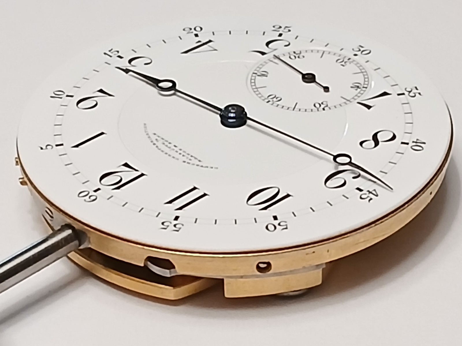 Stunning! “Rare” A Lange & Sohne 44mm DS Dial pocket watch movement. Runs!