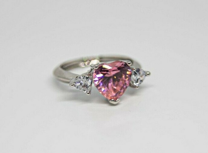 New Avon Fancy Shape PINK HEART CZ Cocktail Love RING – Sz 5, 6, 7, 8, 9, 10, 11
