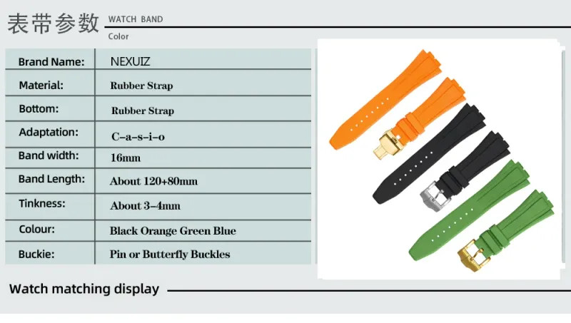 16mm Silicone Watch Band Strap For Casio GM-5600 GA2100 GM2110 Bracelet