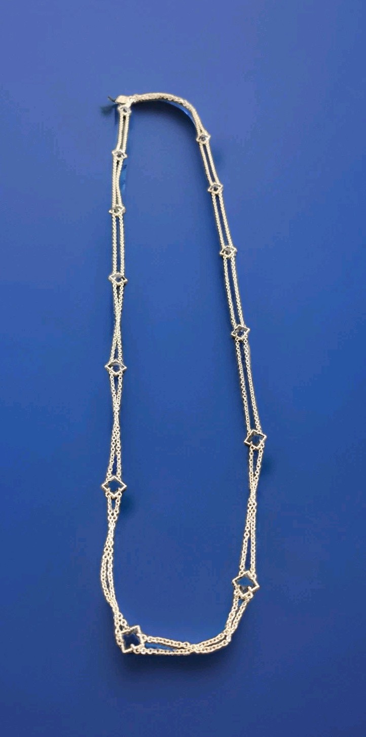 Vintage Kendra Scott Jocelyn Black & Gold Long Double Strand Station Necklace