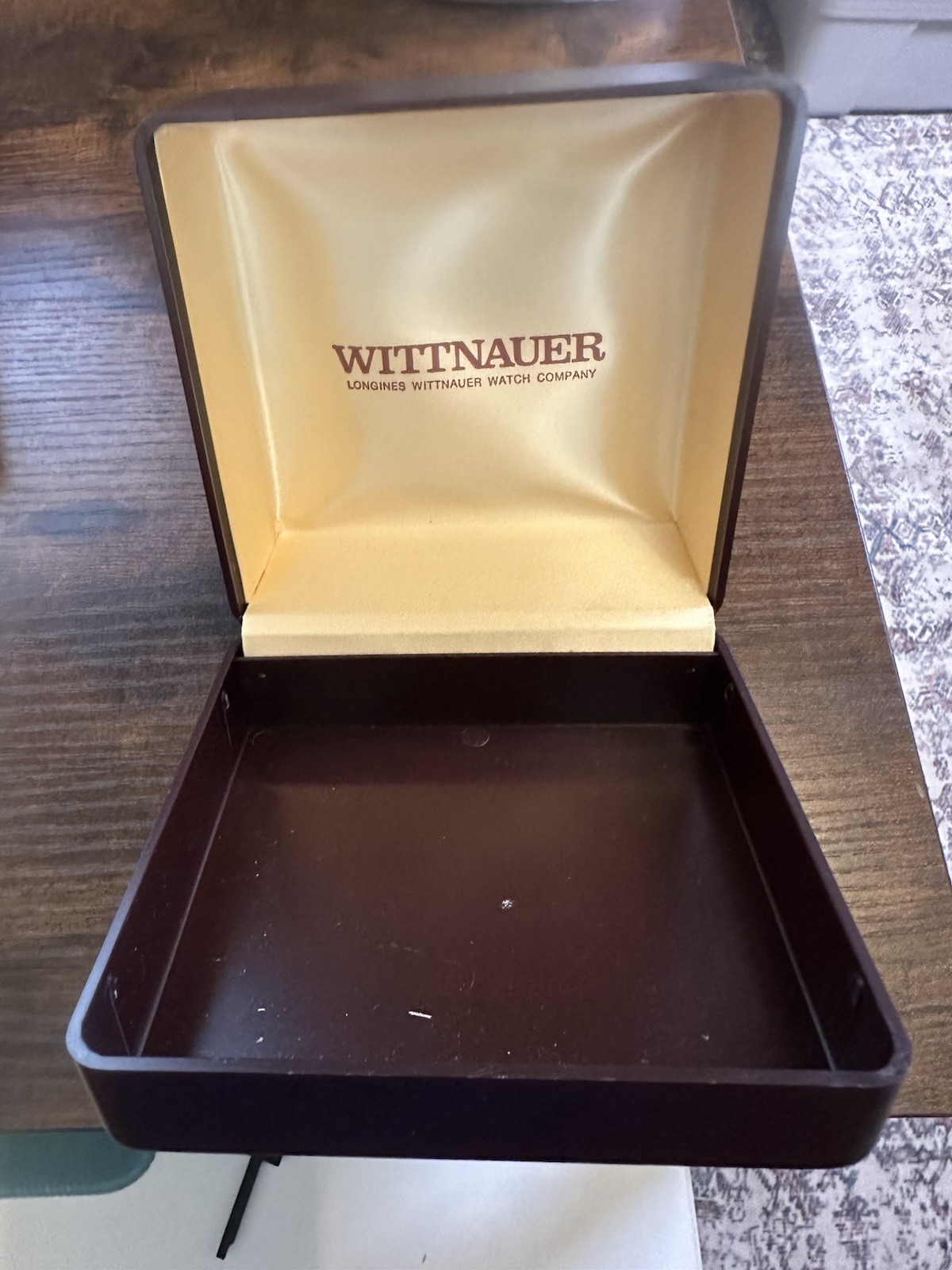 Vintage Wittnauer Brown Plastic Hinged Watch Box (BOX ONLY) – Nothing Inside