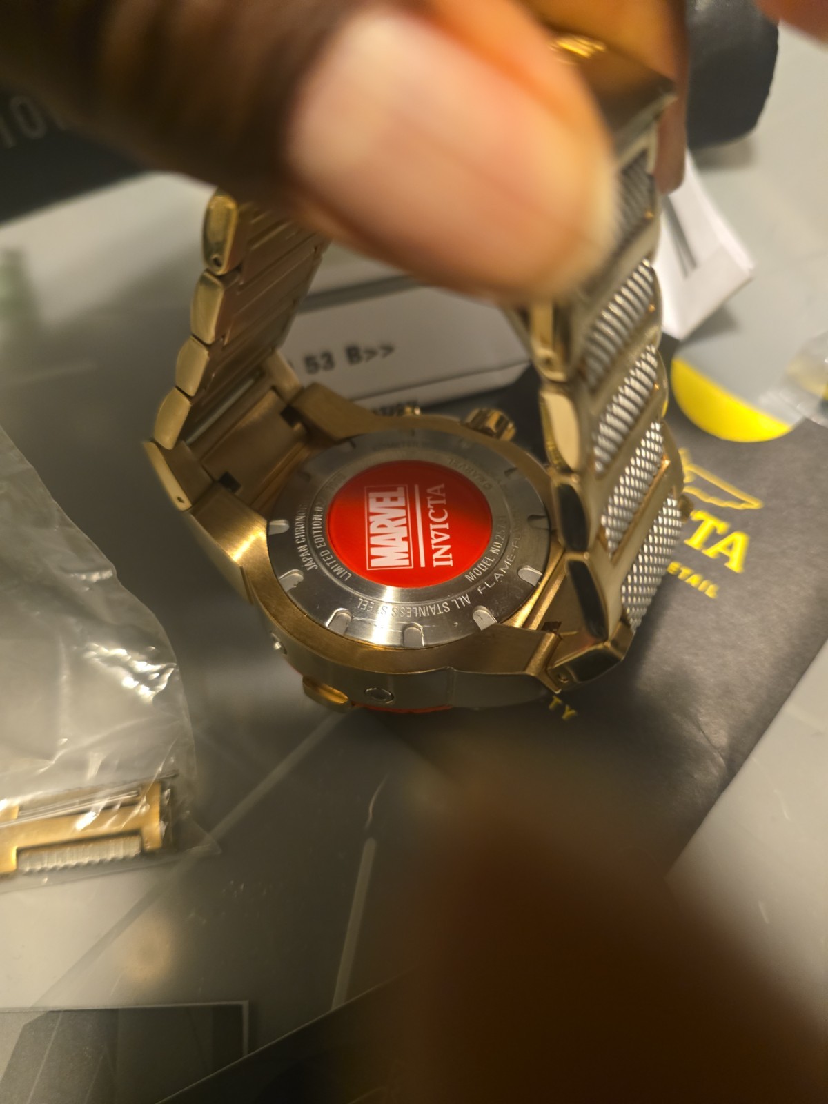Invicta Marvel Iron Man Watch 26799 52mm Red Gold