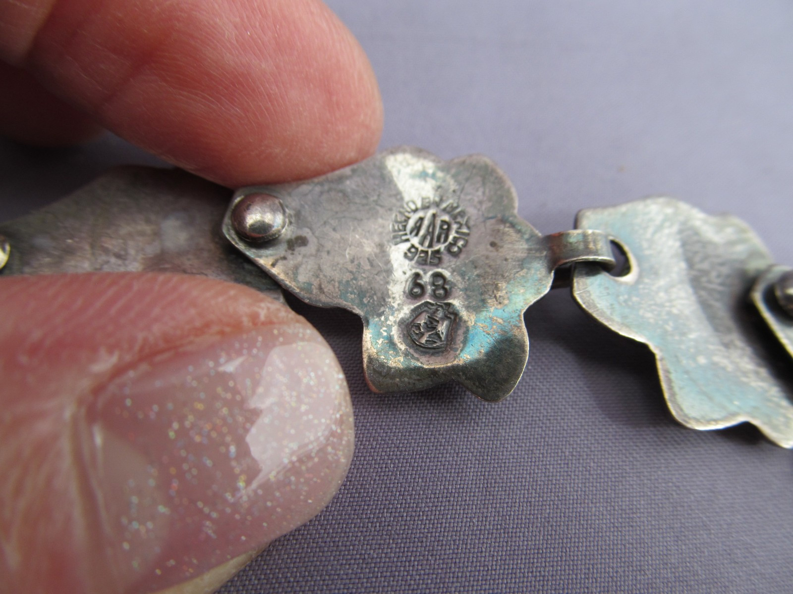 VINTAGE TAXCO MEXICO STERLING AAR ANTONIO REINA FLOWER 68 NECKLACE BRACELET SET