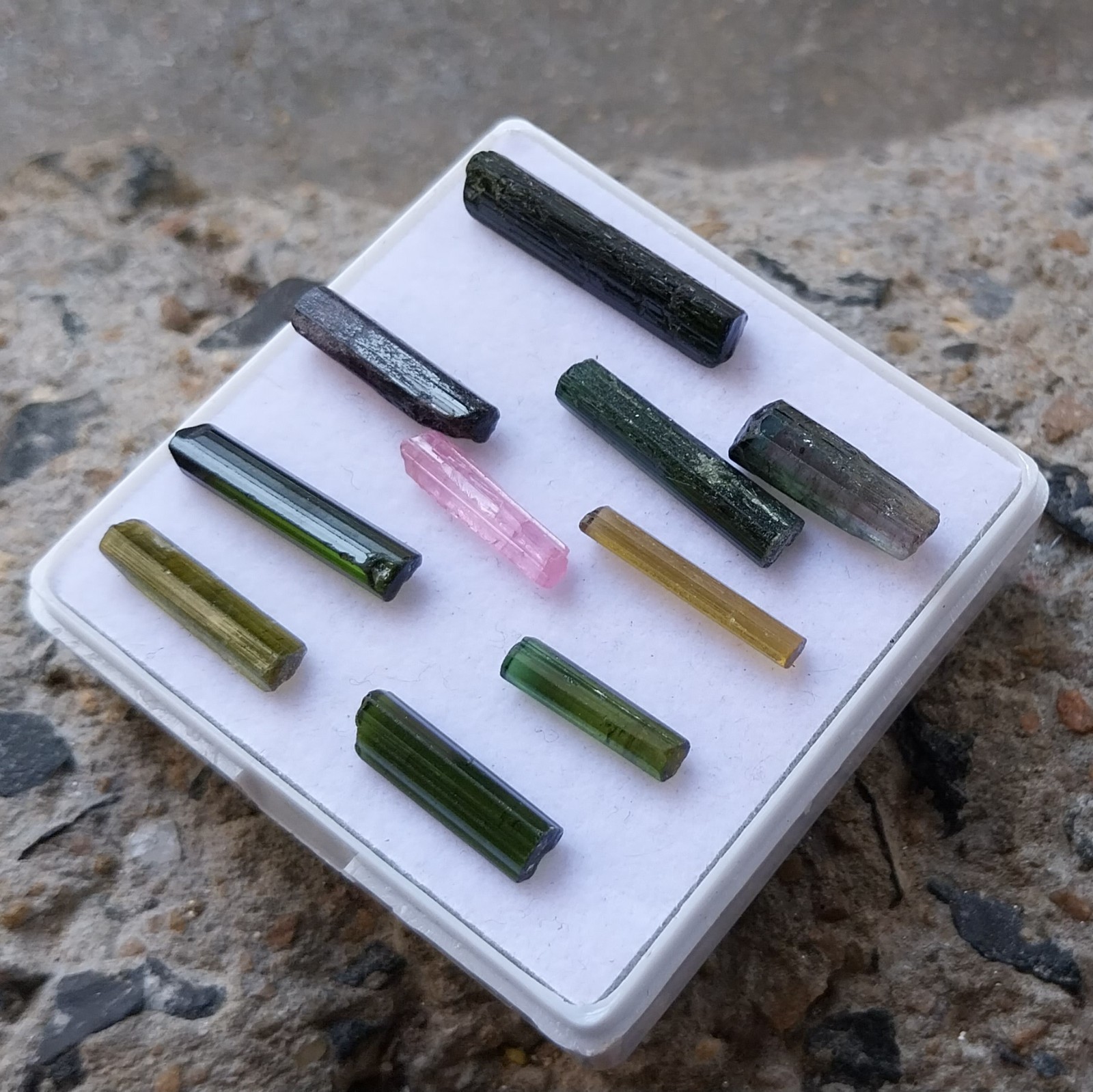 25.5 Ct 13 to 21 MM Natural Multi Color Tourmaline Raw Rough Pencil 10 Piece Lot