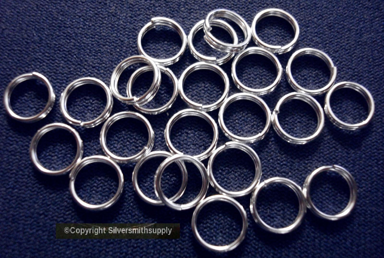 Split rings 7mm silver plated steel 50 pcs jewelry clasp attach charms PFG005B