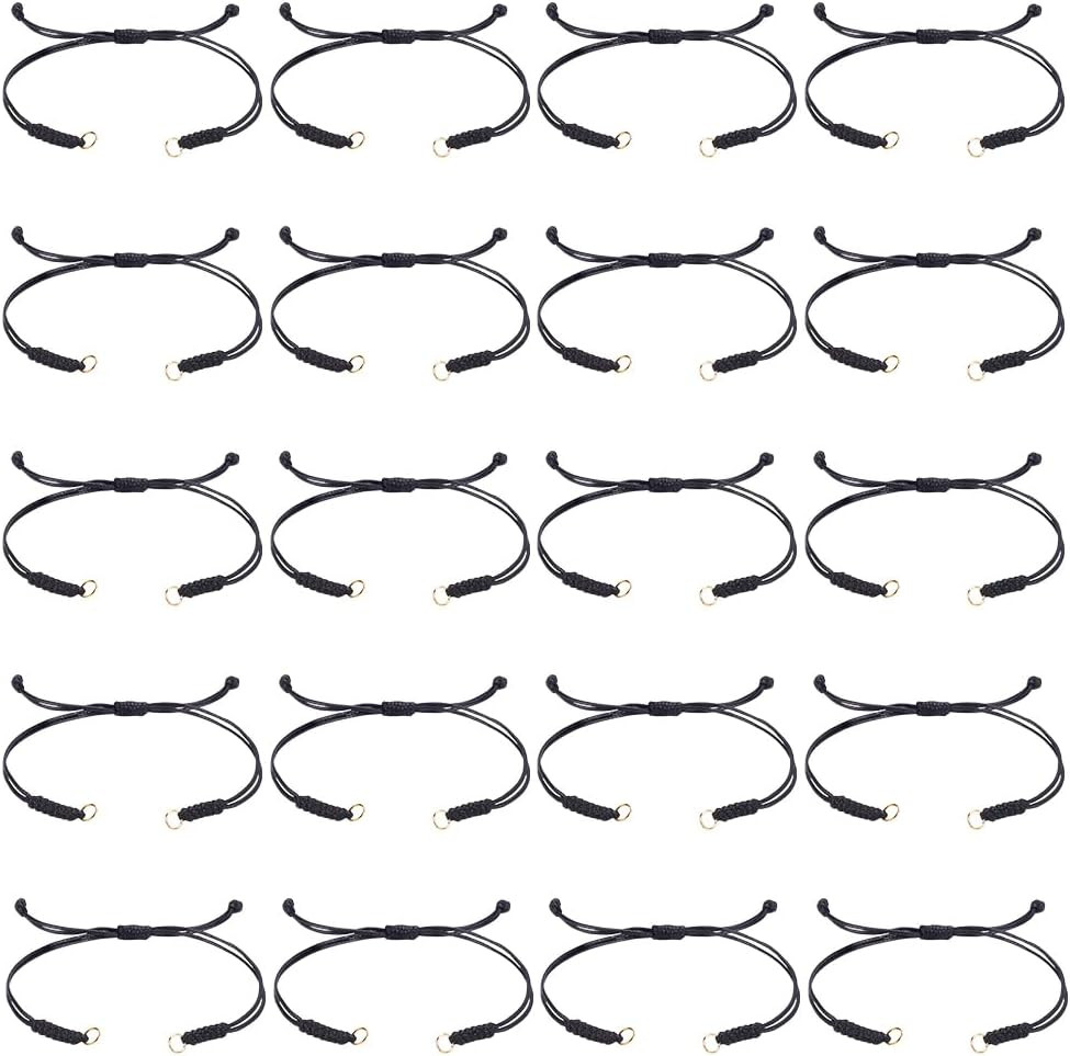20Pcs Waxed Polyester Cord Bracelets Friendship Bracelet 27Cm Semi Finished Brac