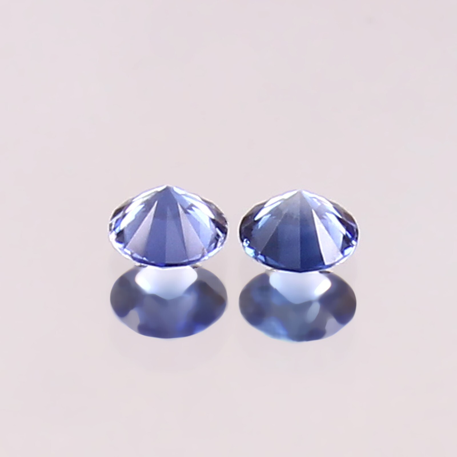 AAA Natural Ceylon Blue Sapphire Round Loose Gemstone Diamond Cut Pair 3×3 MM