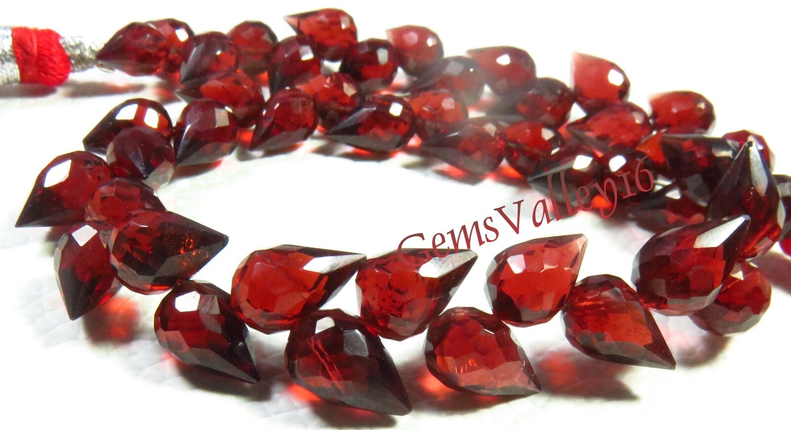 Top Grade Natural Red Mozambique Garnet Faceted Teardrop Beads 7.5-8.5mm GV-2628