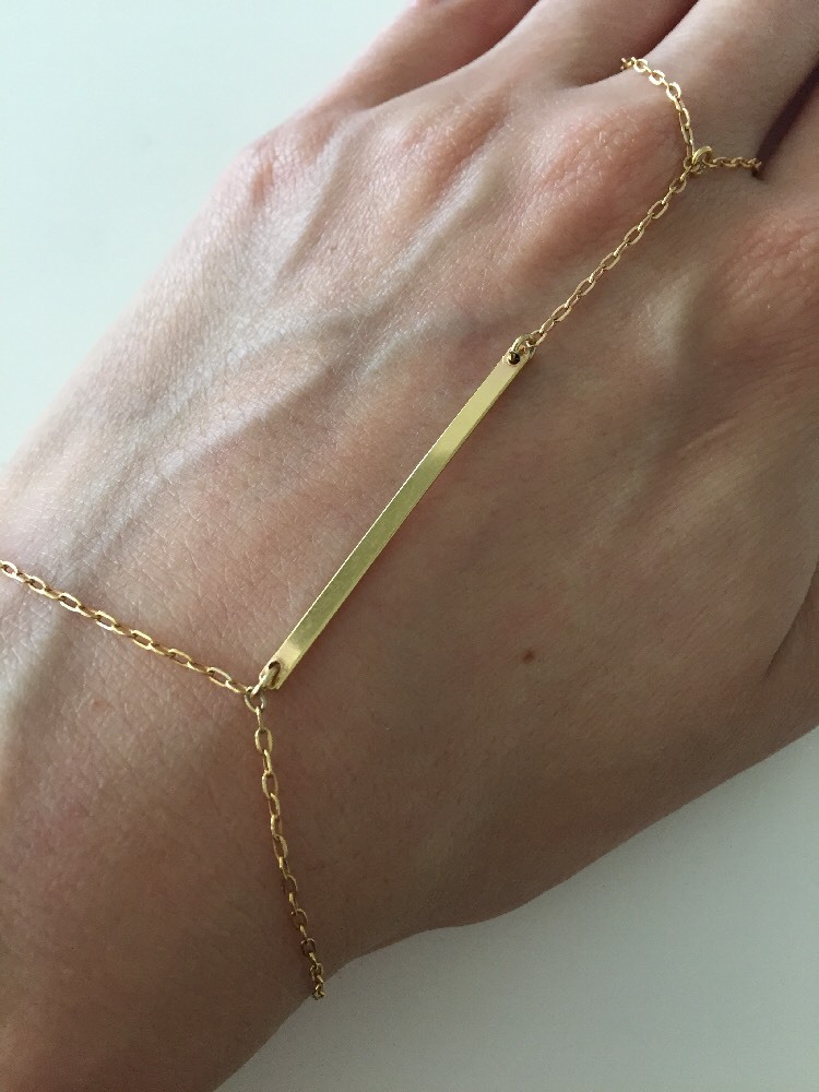 Kristen Elspeth Monolith Fingerchain Rose Gold Bracelet One Size