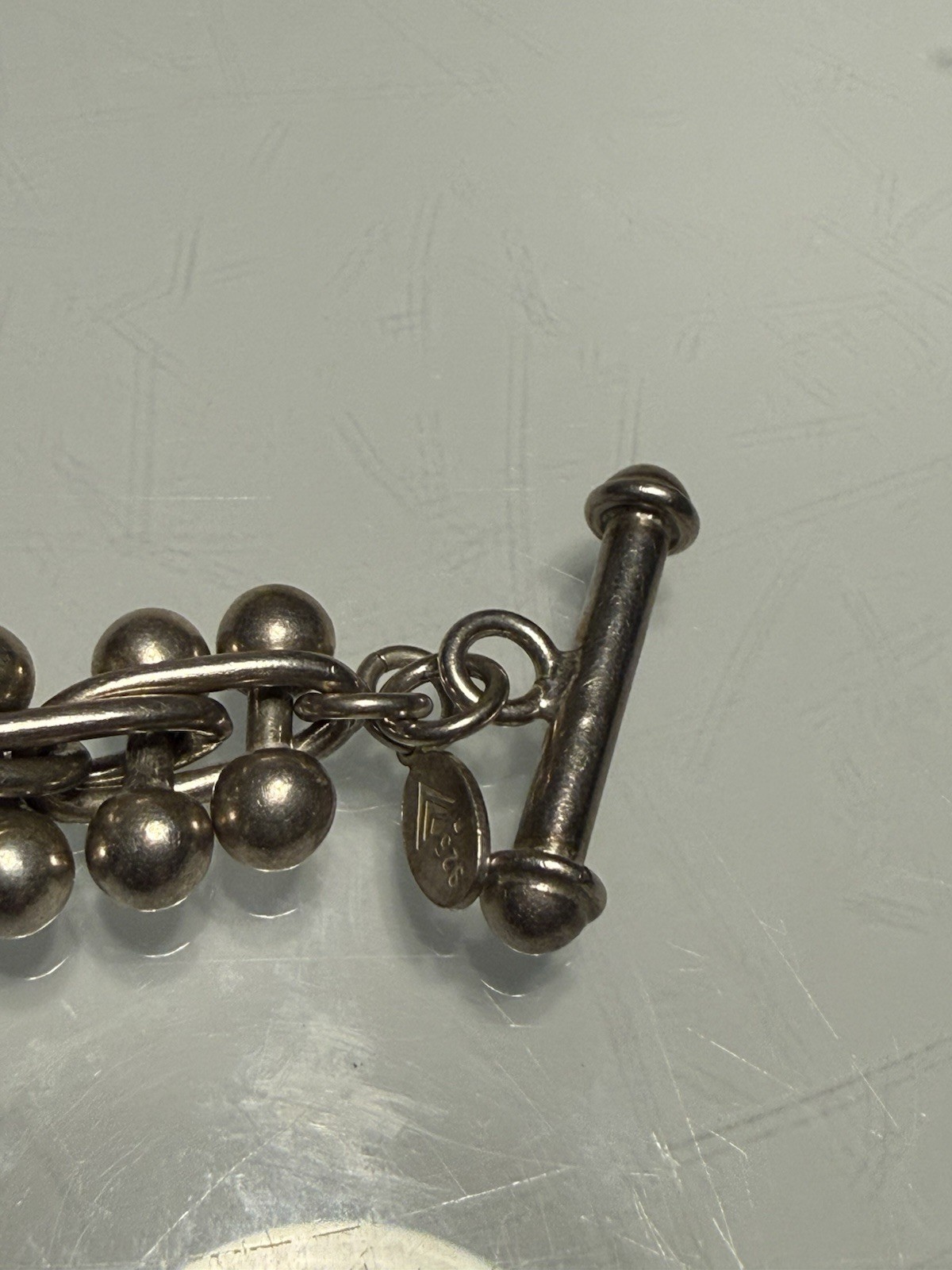 Silpada 925 Sterling Silver DNA Bead Ball Link Toggle Bracelet – Mexico