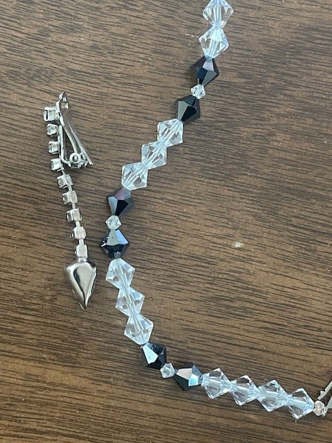 Vintage AB Clear Crystal 16″ Necklace & 7″ Bracelet 1950-60’s – Excellent Cond
