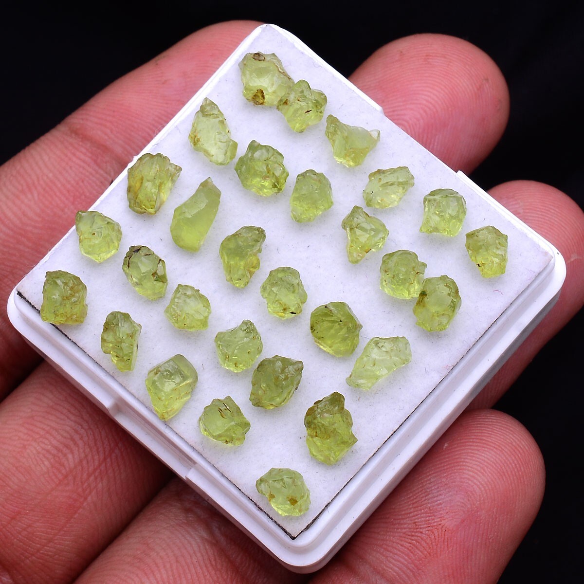 40 Pcs Natural Peridot Rough Untreated 4mm-7mm Stunning Huge Loose Gemstones Lot