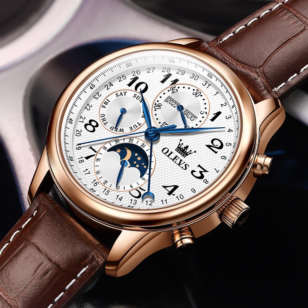 OLEVS 6667 Stylish Multi-functiom Water Resistant Casual Formal Mechanical Watch