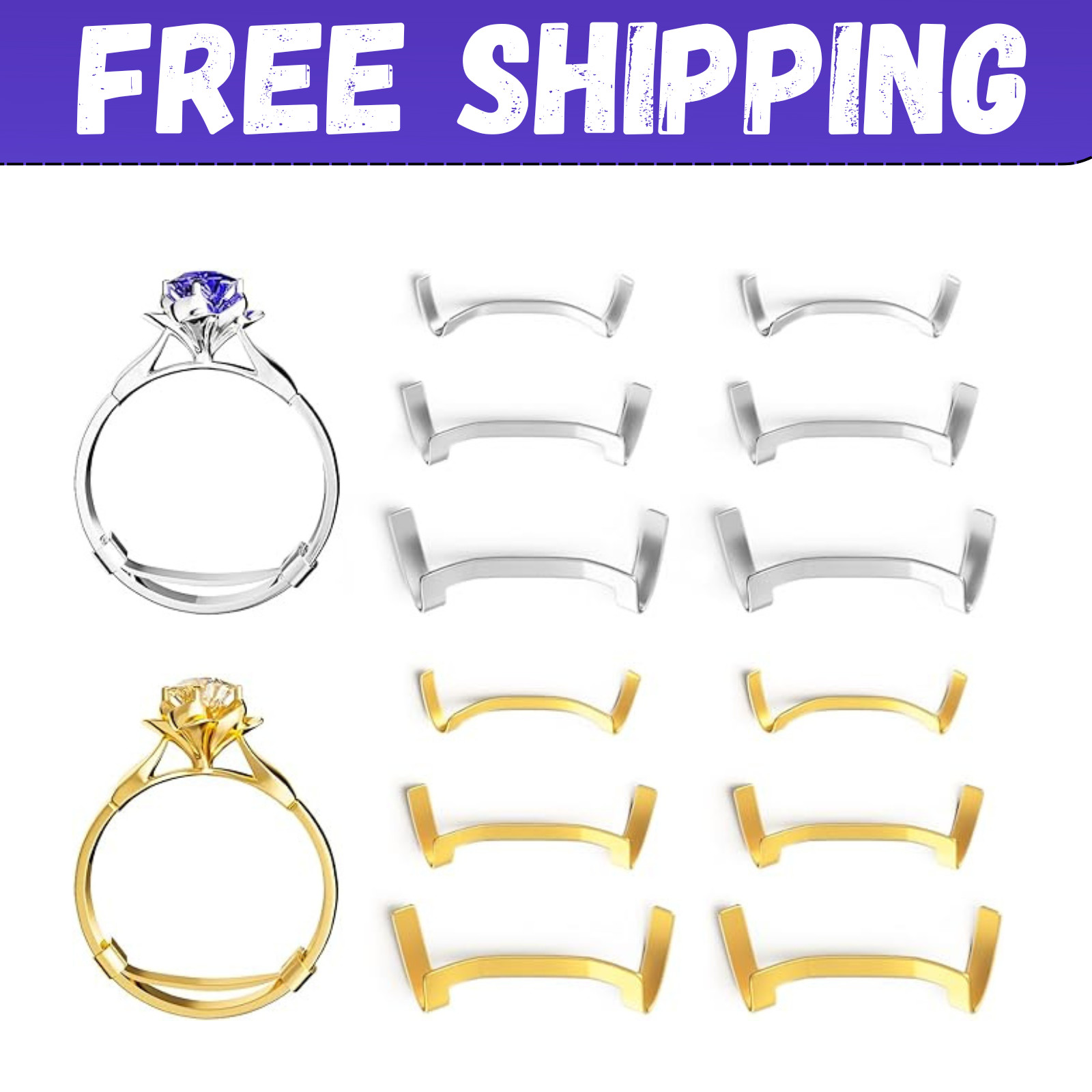 Filled Metal Ring Guard Set for Loose Rings,12 Pack 3 Sizes for Different Band W