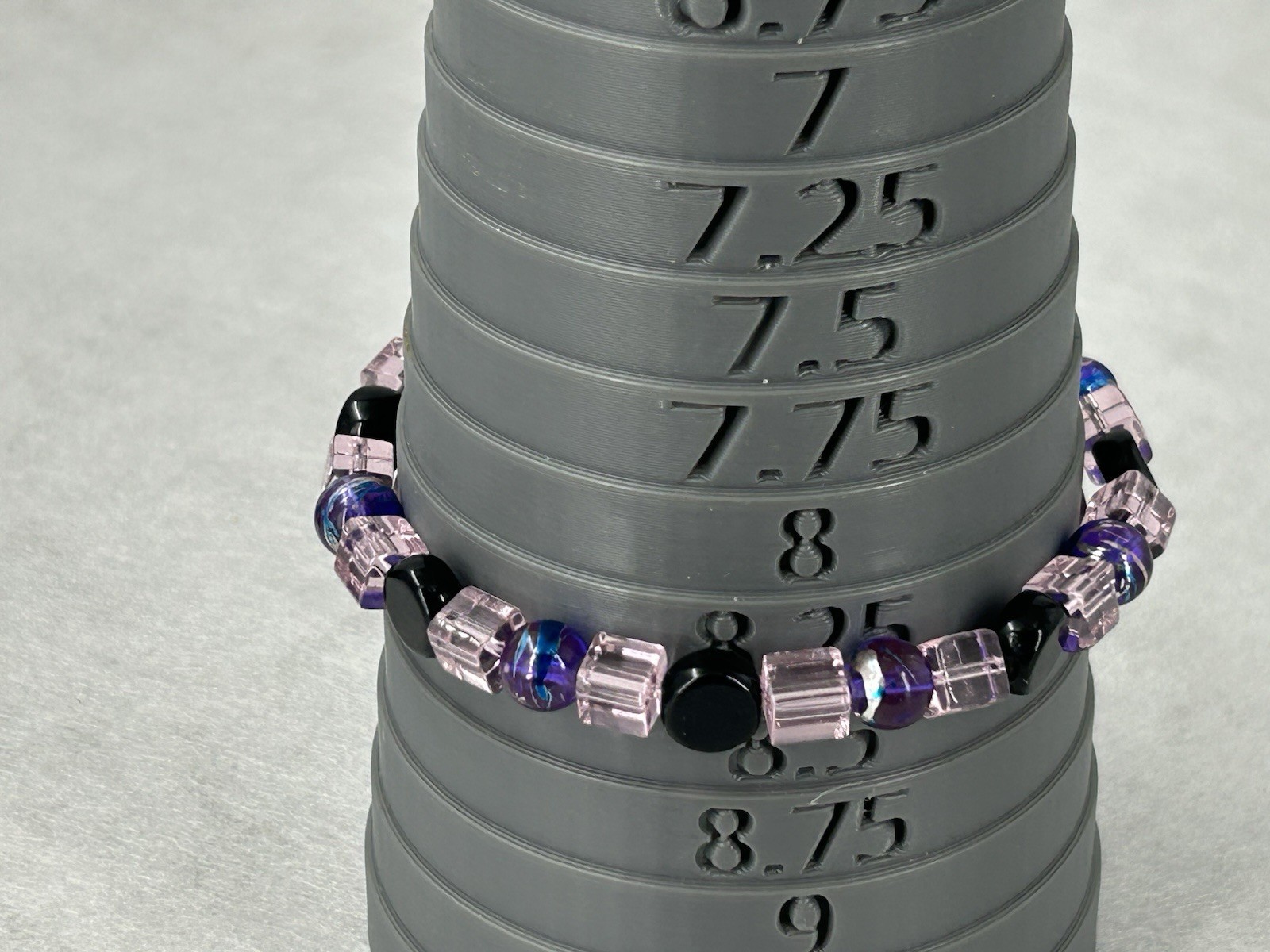 Handmade Shades of Purple Glass Bead Bracelet