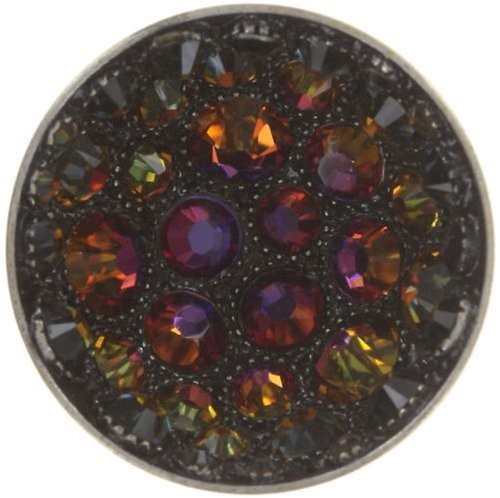 Ring Orchid Hybrid Brown / Orange crystal volcano small Silver Orange, Brown