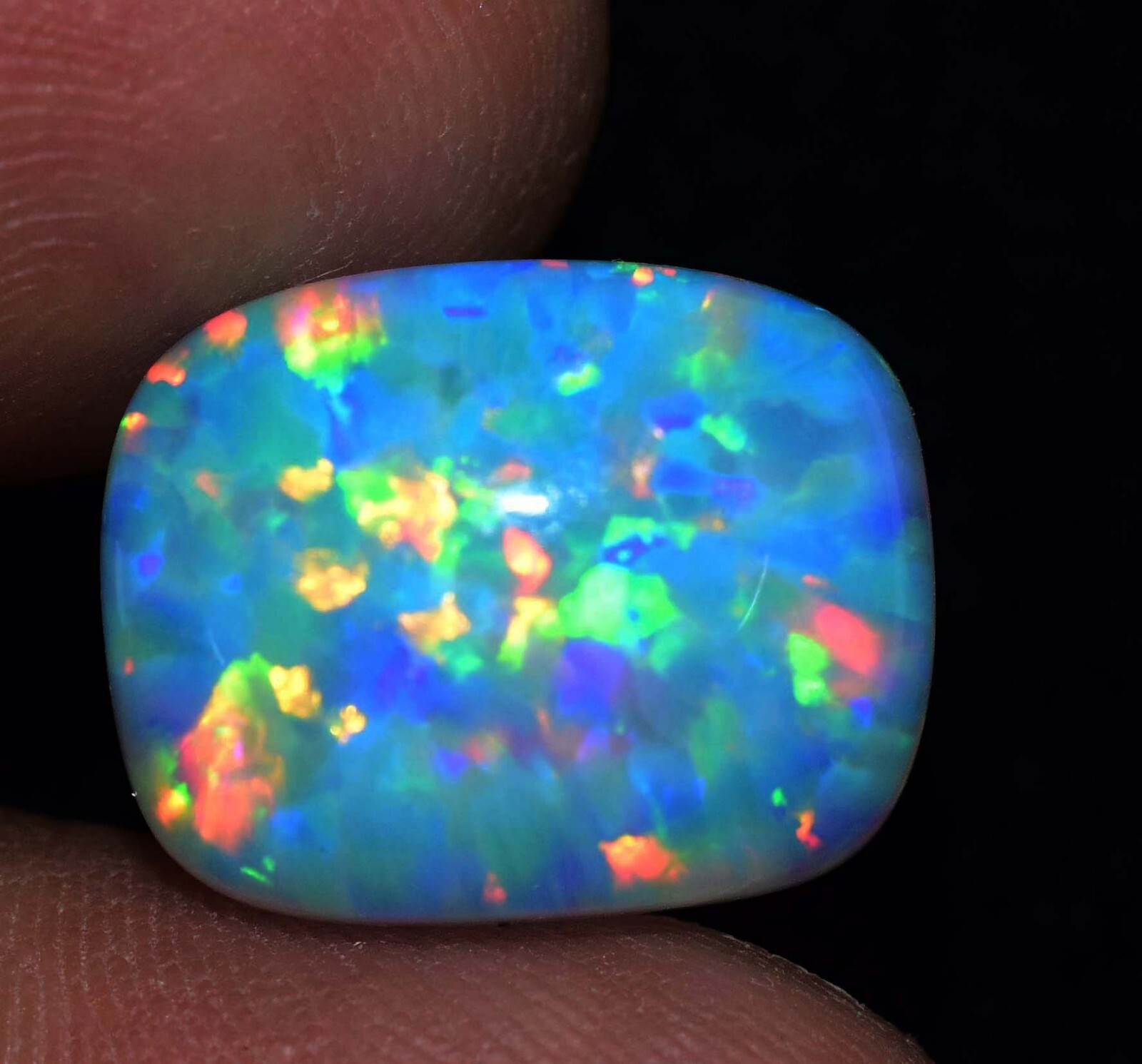 Natural Ethiopian Fire Opal 12.15CT Certified Play Of Color 16 X 11 MM Gemstone