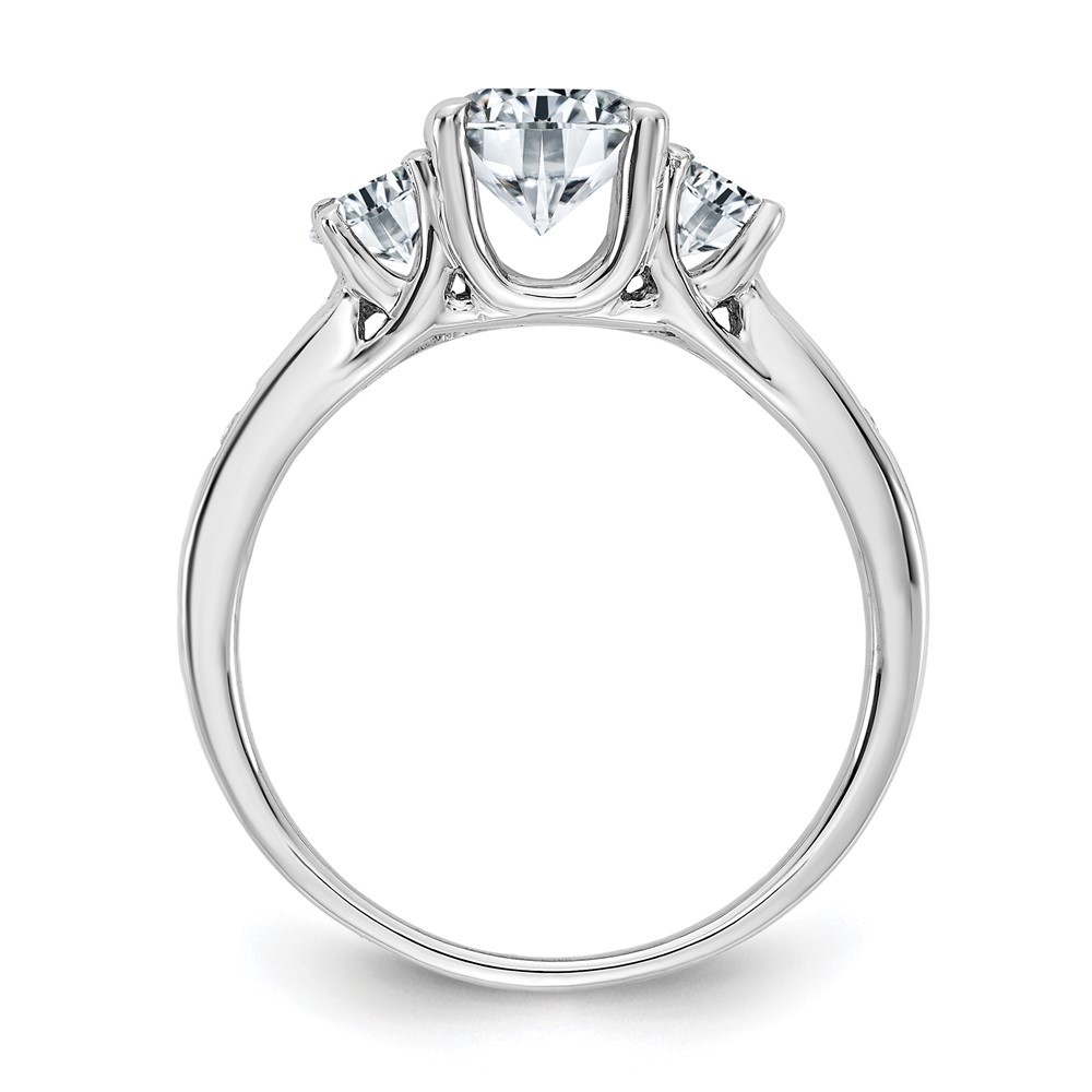 14k White Gold 1.50ct. Round Cut Moissanite Fancy Engagement Ring Size 7