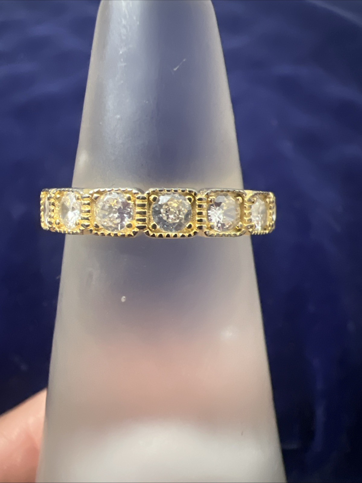 Fuzion Creation FZN Sterling Silver Cubic Zirconia Band Ring 925 Size 8.5