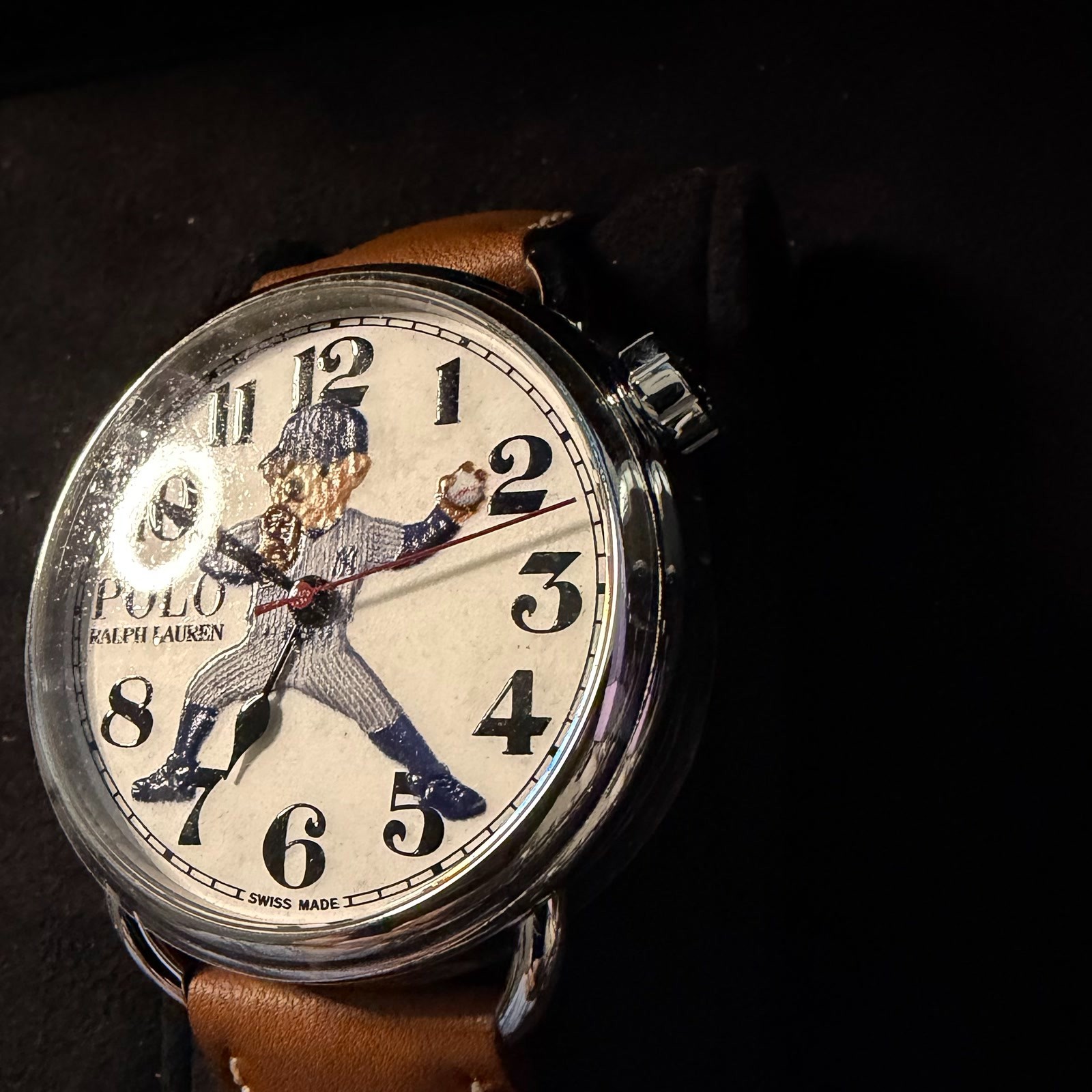 Polo Ralph Lauren Polo Bear NY Yankees 42mm Swiss Automatic Watch NEW Box MLB