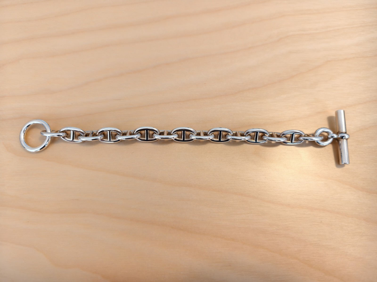 Hermes Sterling Silver Chaine d’ancre Bracelet Medium MM 15 Links 2026 Full Set