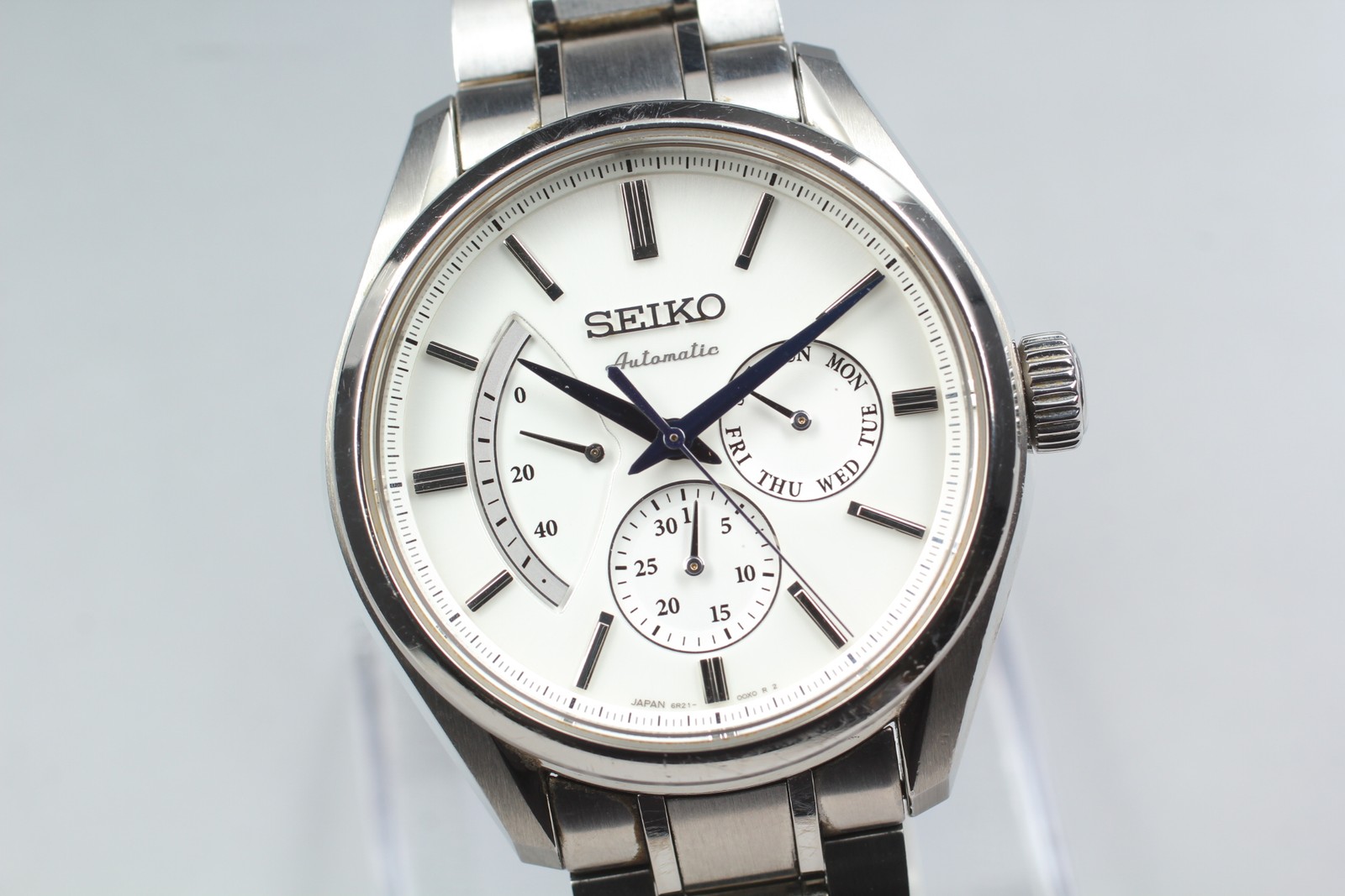 Near MINT SEIKO Presage SARW021 6R21-01B0 AT DayDate White Dial Men’s From Japan