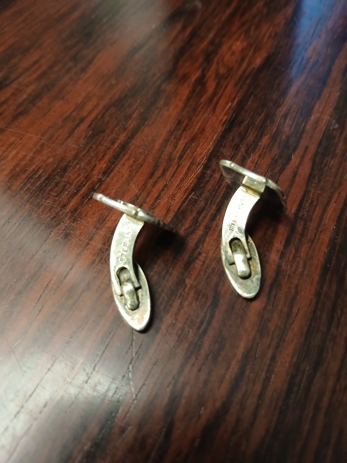 Men’s Sterling Silver Estonia Coat Of Arms Signet Ring Cuff Links Pre Owned 10.5